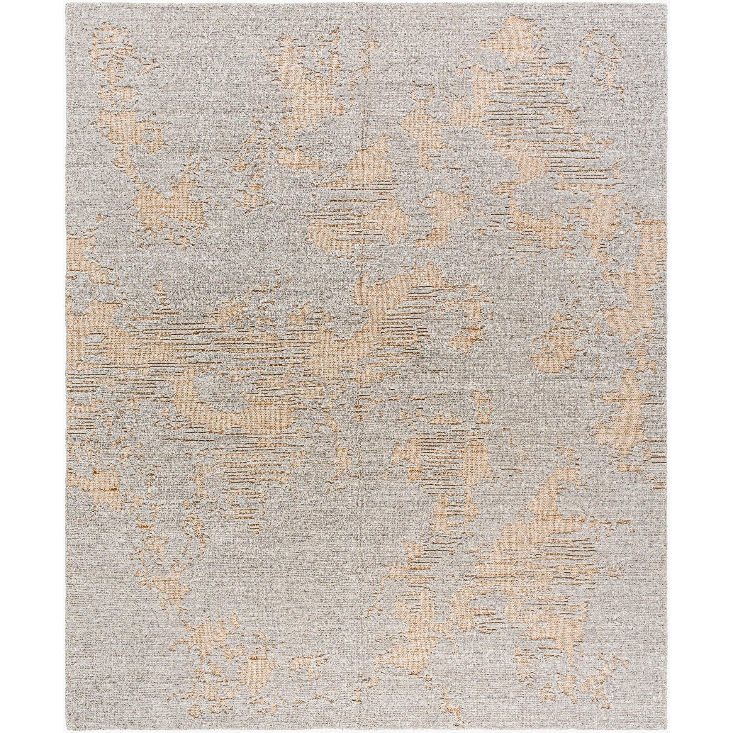 Surya Arbora AOB-2302 Hand Knotted Rug in wool and rayon, Pewter, Sandstone, Taupe
