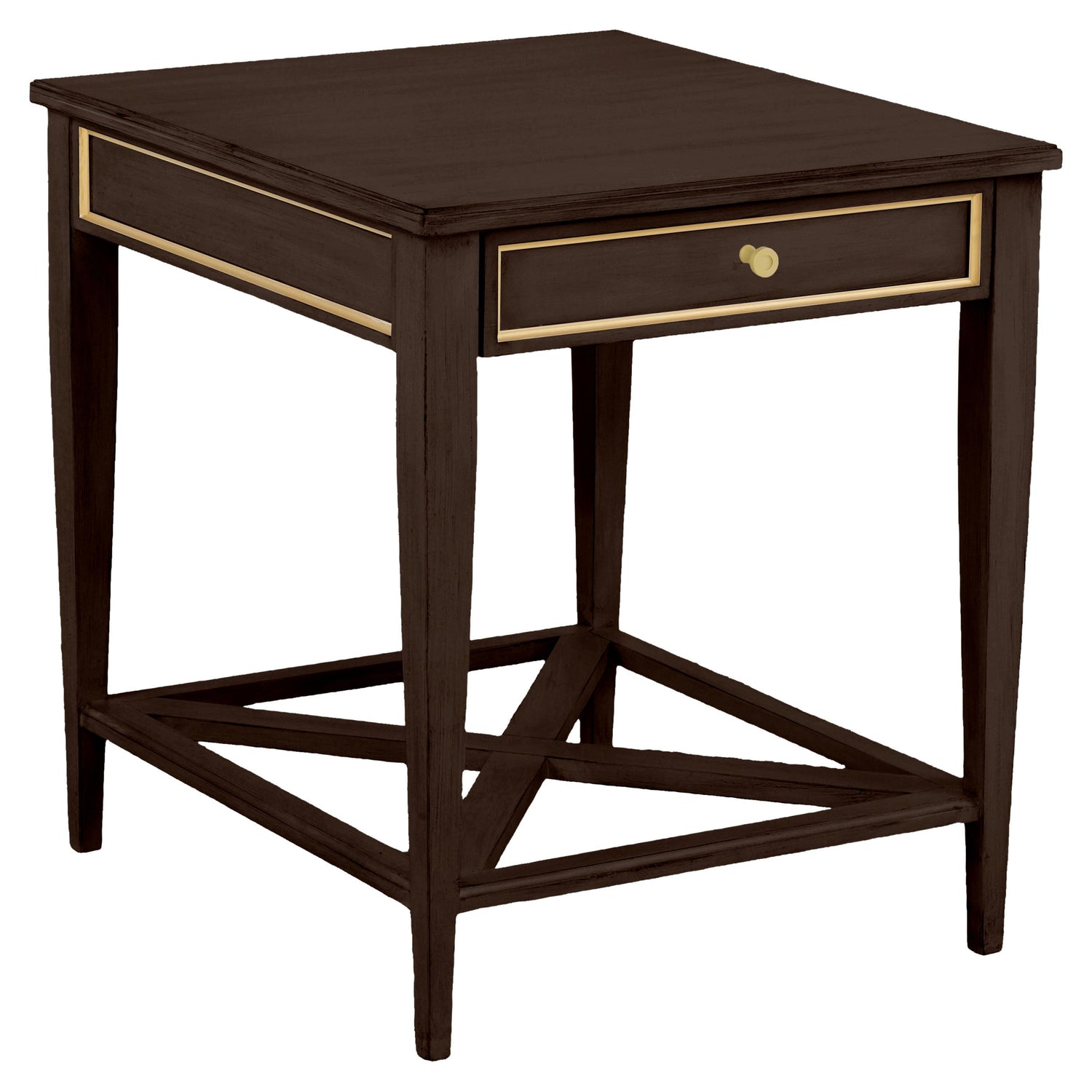 Fairfield Chair Matteo Linea Cafe Mocha Rectangular One Drawer End Table Set of 2 in Cafe Mocha