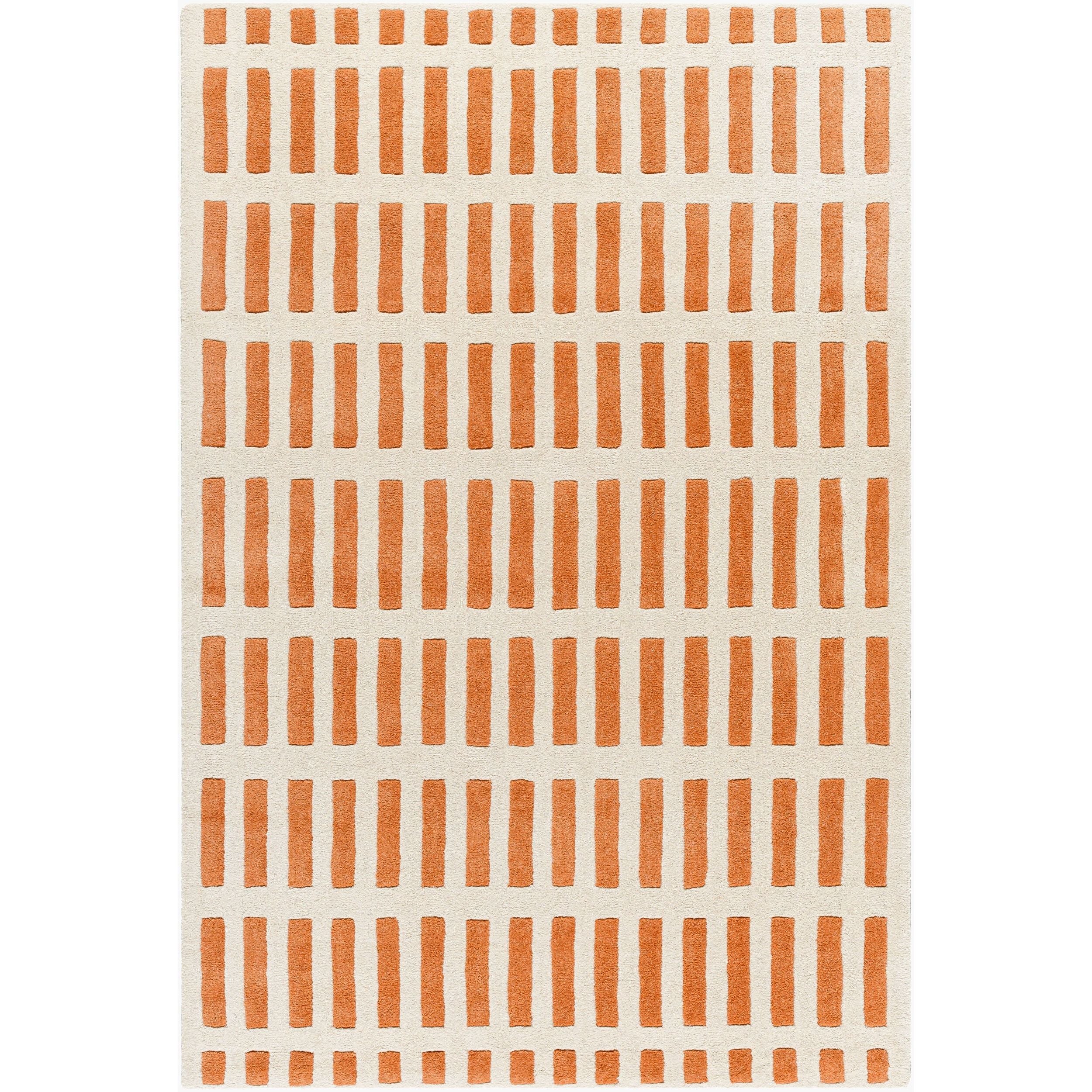 Jason Wu x Surya Jason Wu JSW-1000 Hand Tufted Rug shown flat displaying its terracotta hand tufted design
