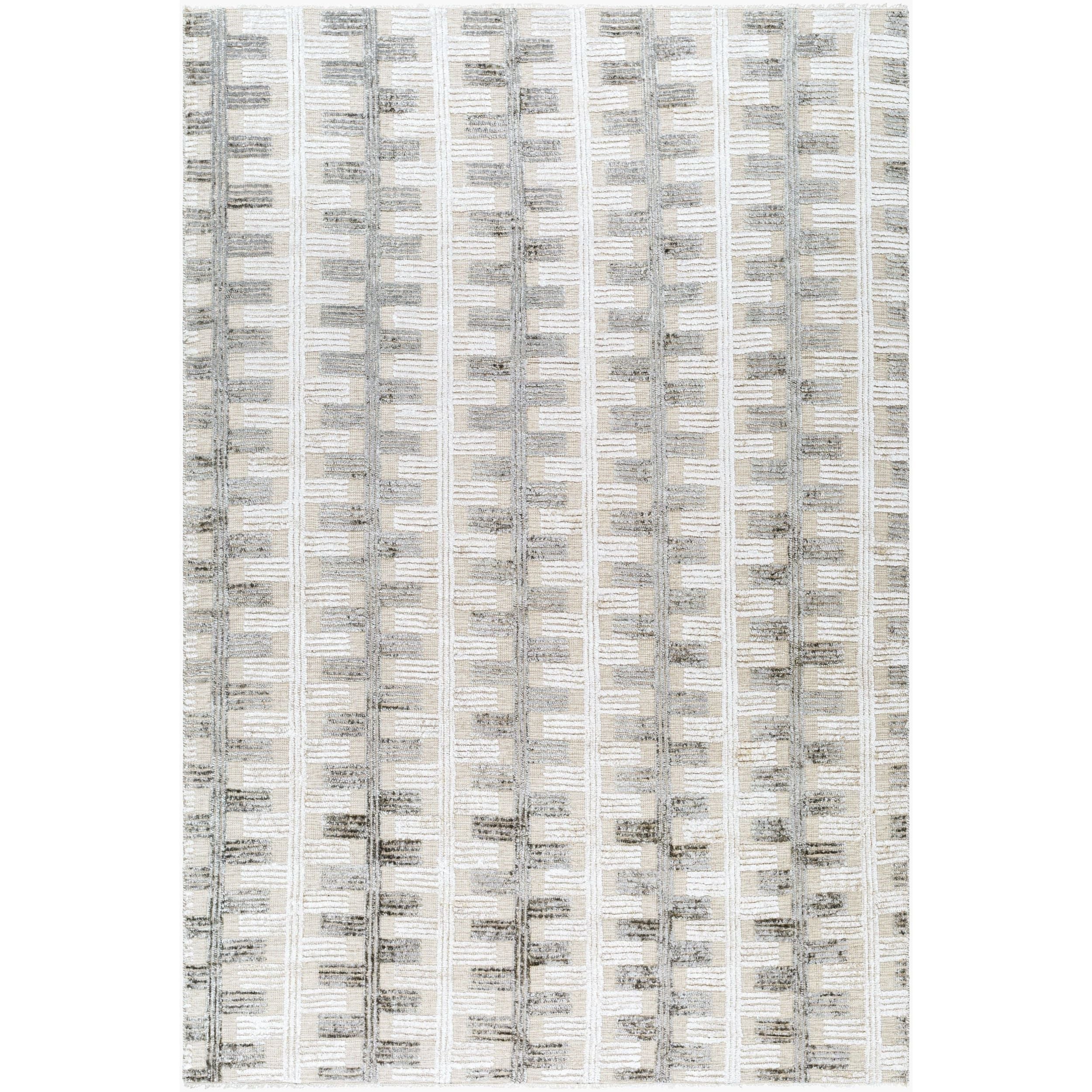Surya Amina AMA-2302 Hand Knotted area rug in 65% Wool, 35% Viscose, shown in Light Sage, Light Slate, Taupe