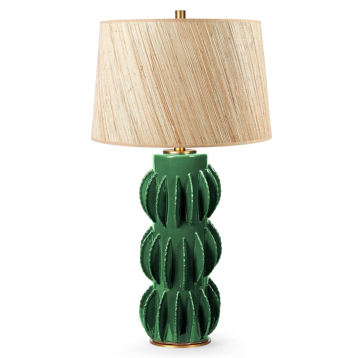 Villa and House Saguaro Table Lamp with Shade 17-inch Papyrus, with Gold
