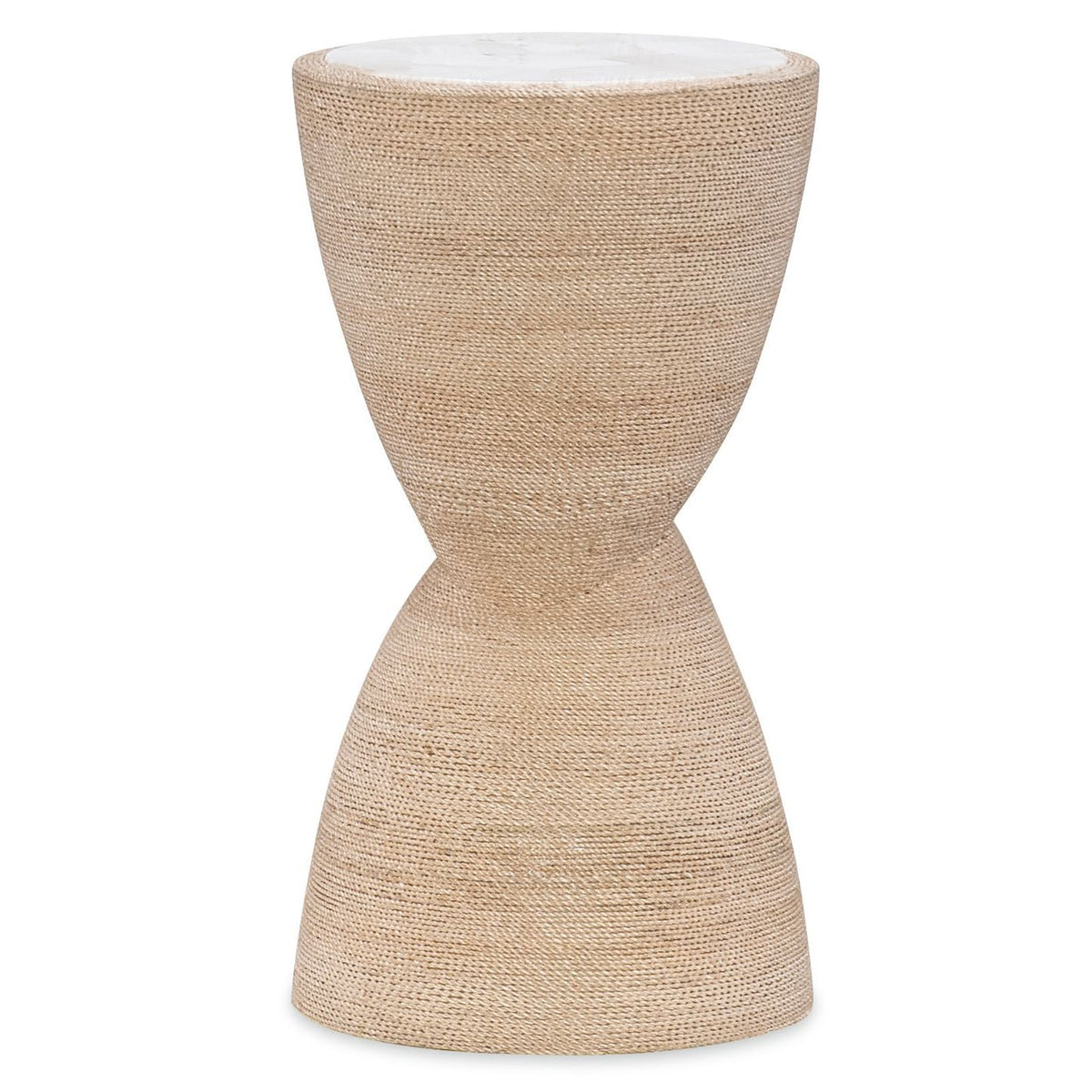 Margaritaville Salt Rim Spot Table in Fossil Stone and Abaca Rope, primary product view