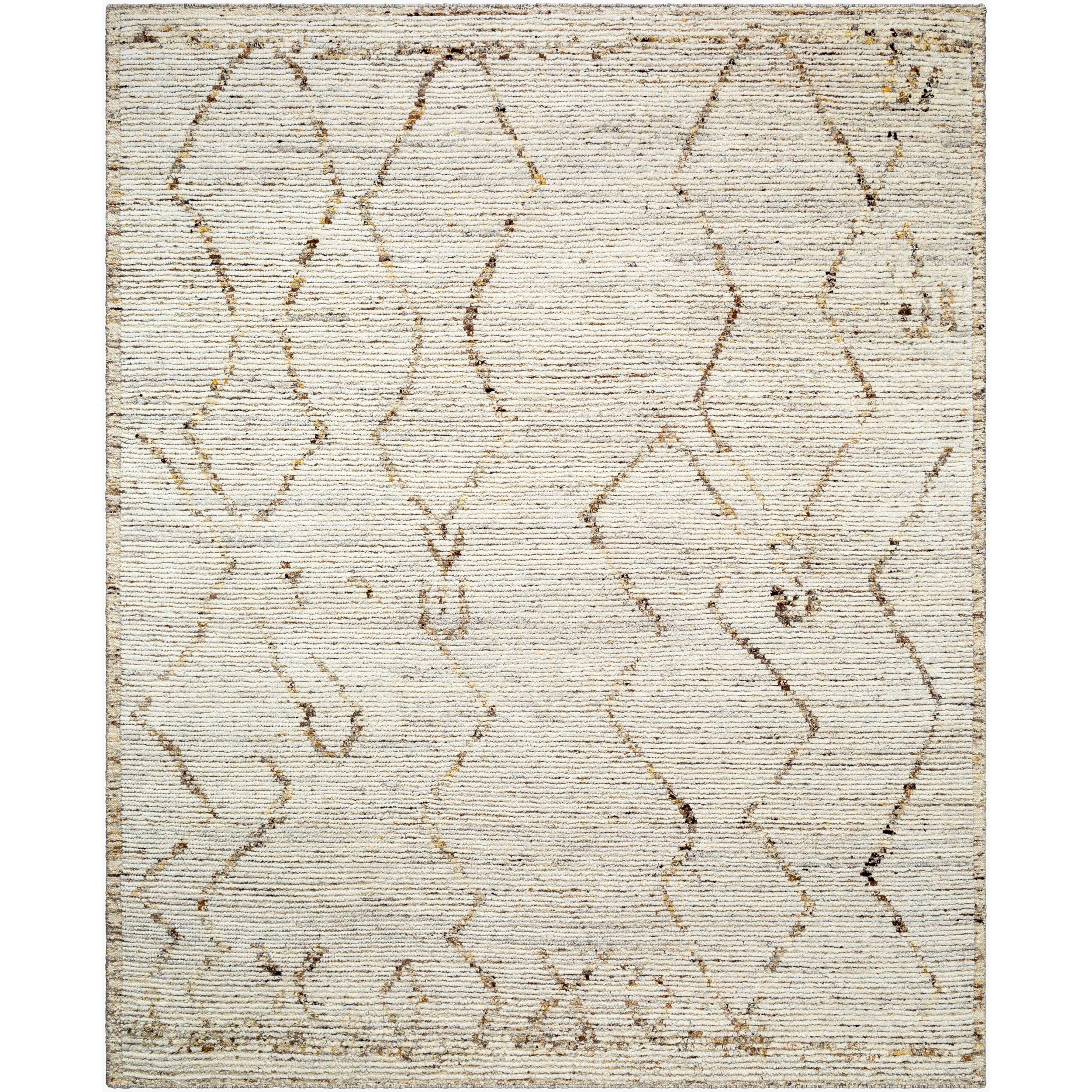Surya Khyber KHY-2308 Hand Knotted Rug in ivory, taupe, sand and charcoal