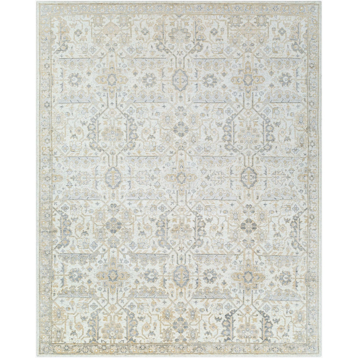 Surya Aleyna ANE-2301 Hand Knotted area rug in 65% Viscose, 35% Wool, shown in Light Brown, Gray, Olive
