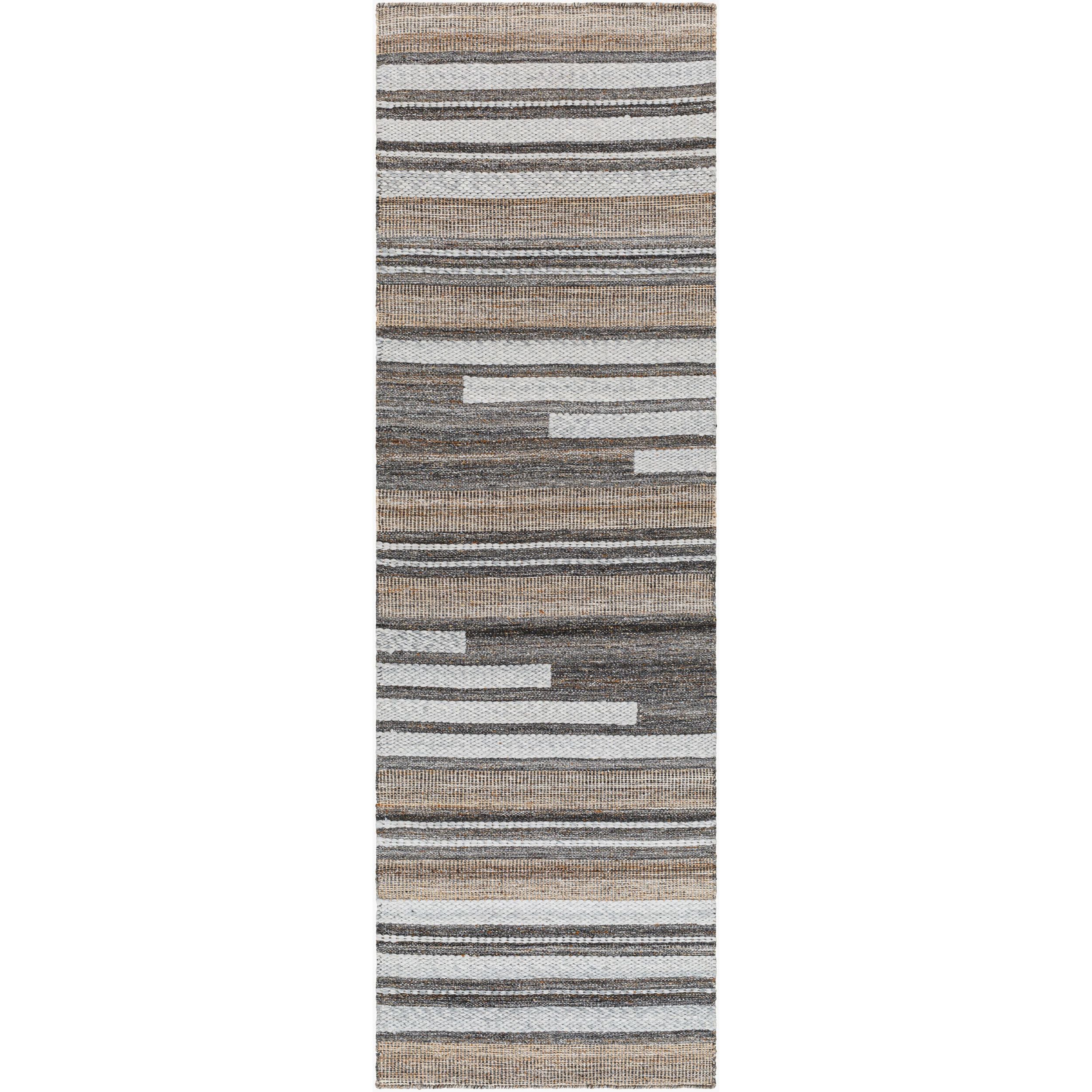 Surya Azalea AZA-2334 Hand Woven Rug shown flat to display its black pattern
