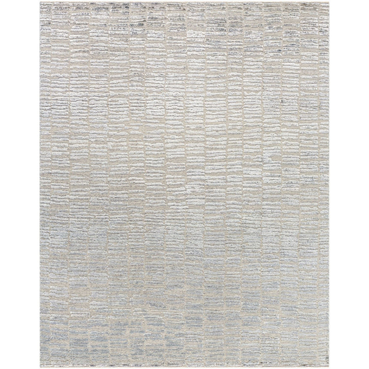 Surya Amina AMA-2300 Hand Knotted rug in Light Beige, Gray, Light Slate, close-up of the 0.4 in. pile texture