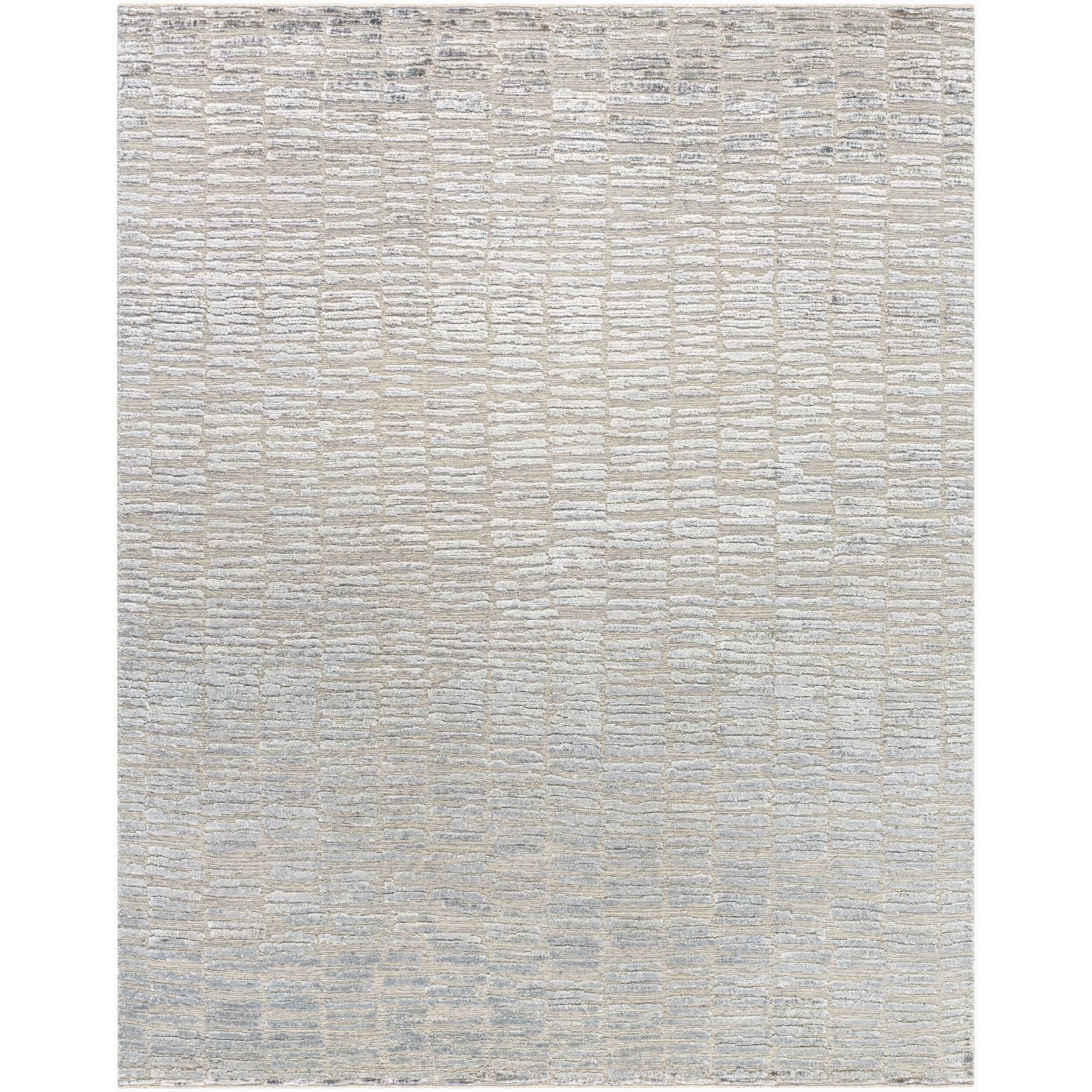 Surya Amina AMA-2300 Hand Knotted rug in Light Beige, Gray, Light Slate, close-up of the 0.4 in. pile texture