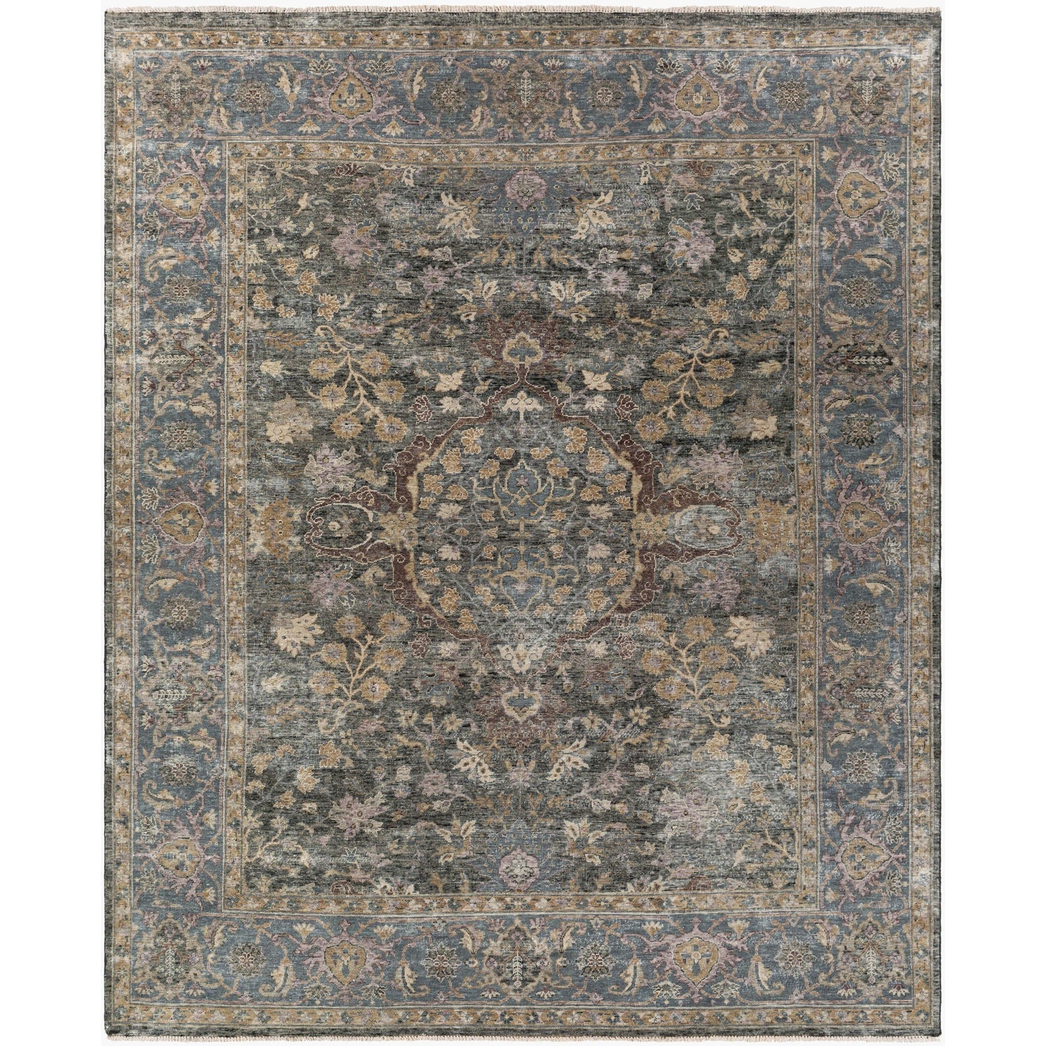 Surya Anatolia ANY-2303 Hand Knotted Rug from the Anatolia collection in Black, Olive, Tan, Mauve