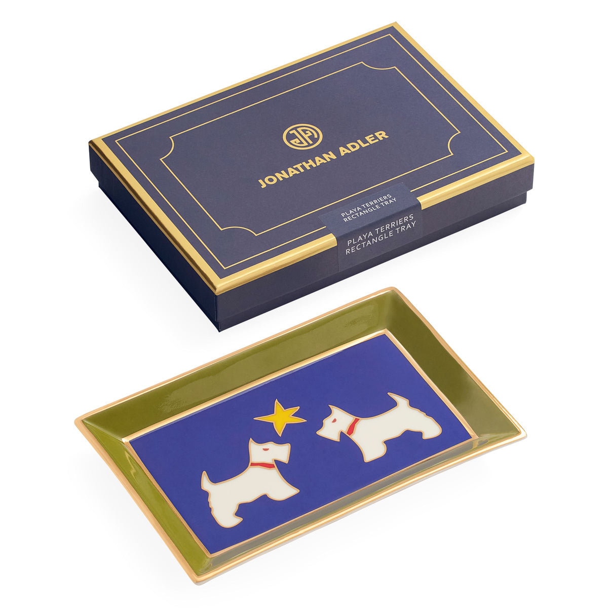Jonathan Adler Playa Terriers Rectangle Tray