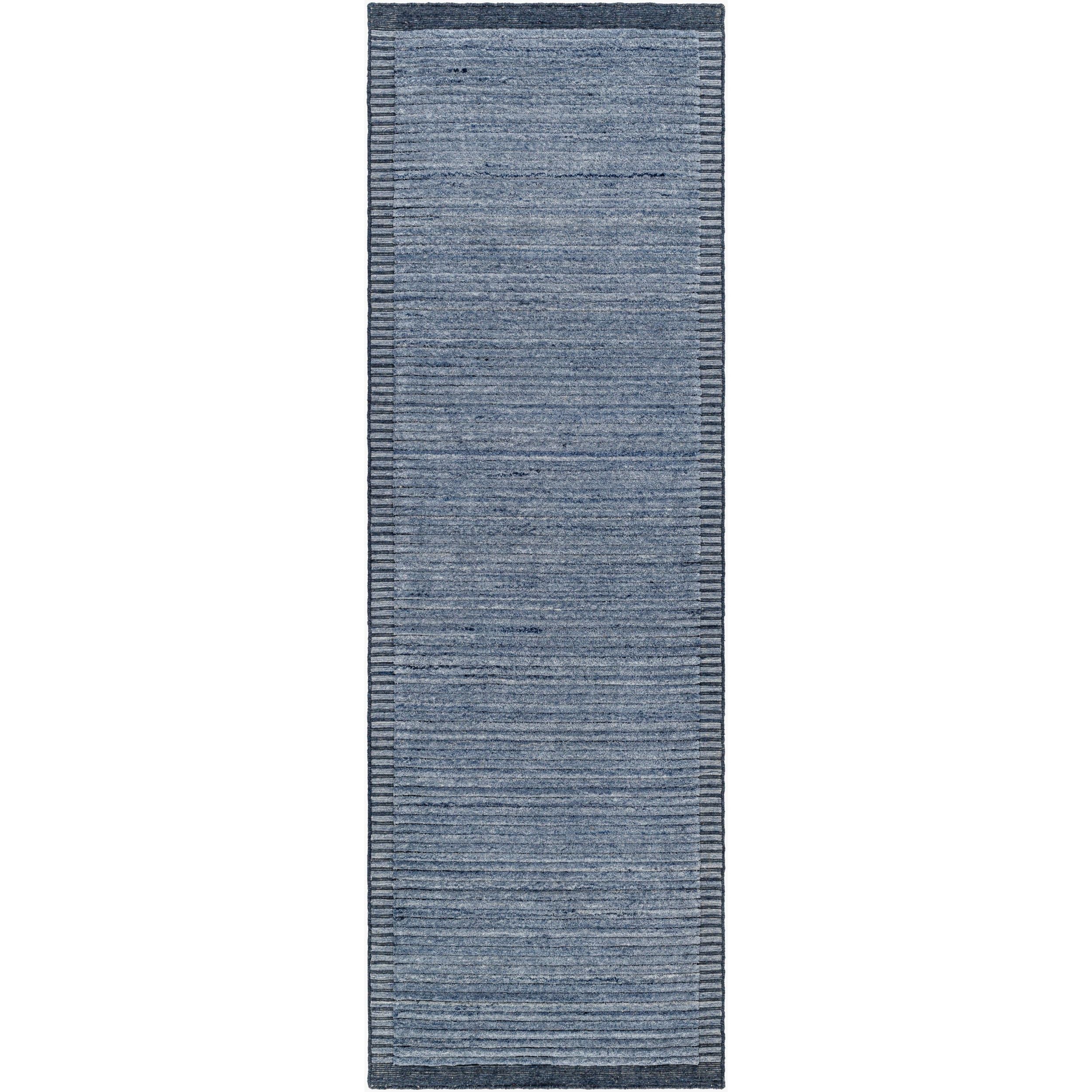 Surya Yasmin YMN-2303 Hand Knotted Rug in black, navy and denim