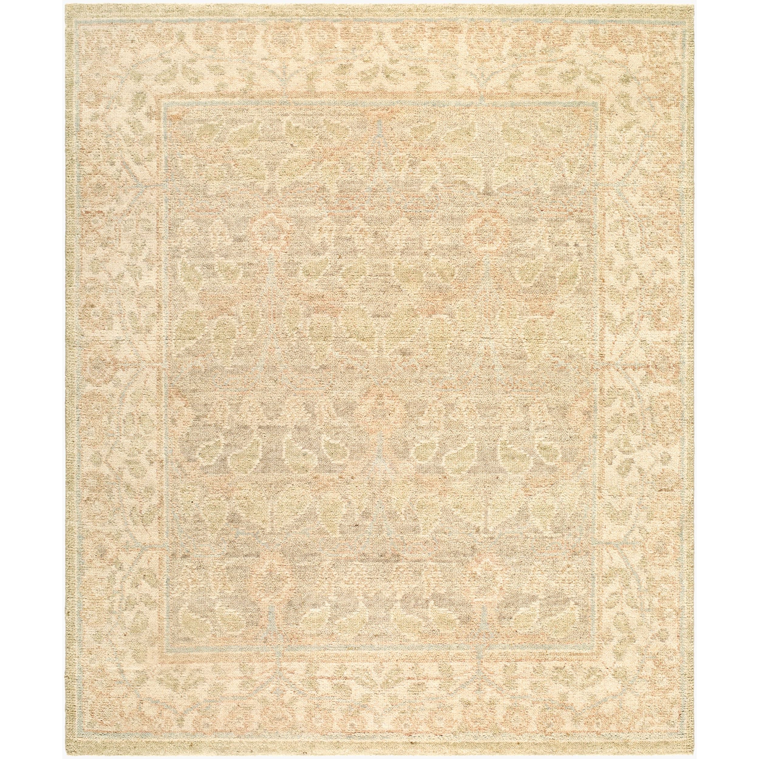 Surya Picasso PCS-2300 Hand Knotted area rug in 100% Wool, shown in Beige, Sage, Peach