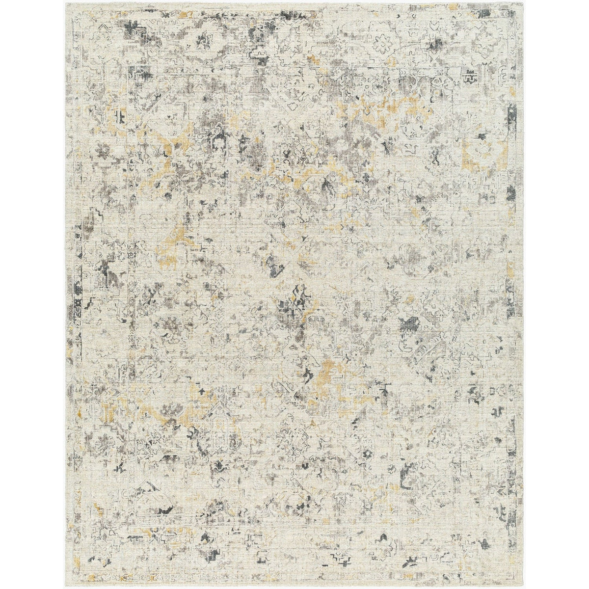 Surya Jordan JOR-2302 Hand Loomed Rug in viscose and New Zealand wool, Wheat, Black, Gray, Charcoal, White