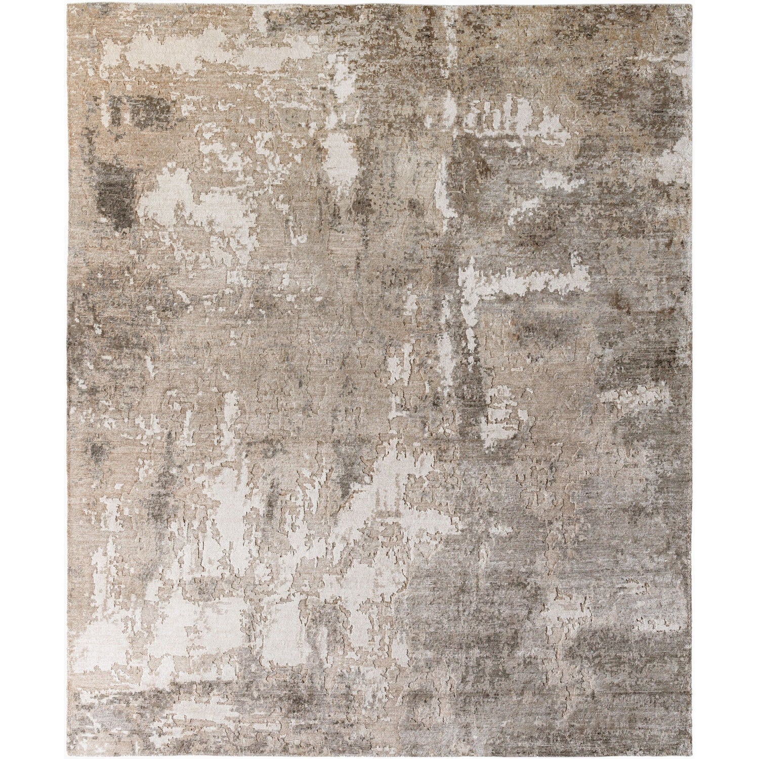 Surya Imola IML-1012 Hand Knotted rug in Beige, Taupe, Ivory, close-up of the 0.39 in. pile texture