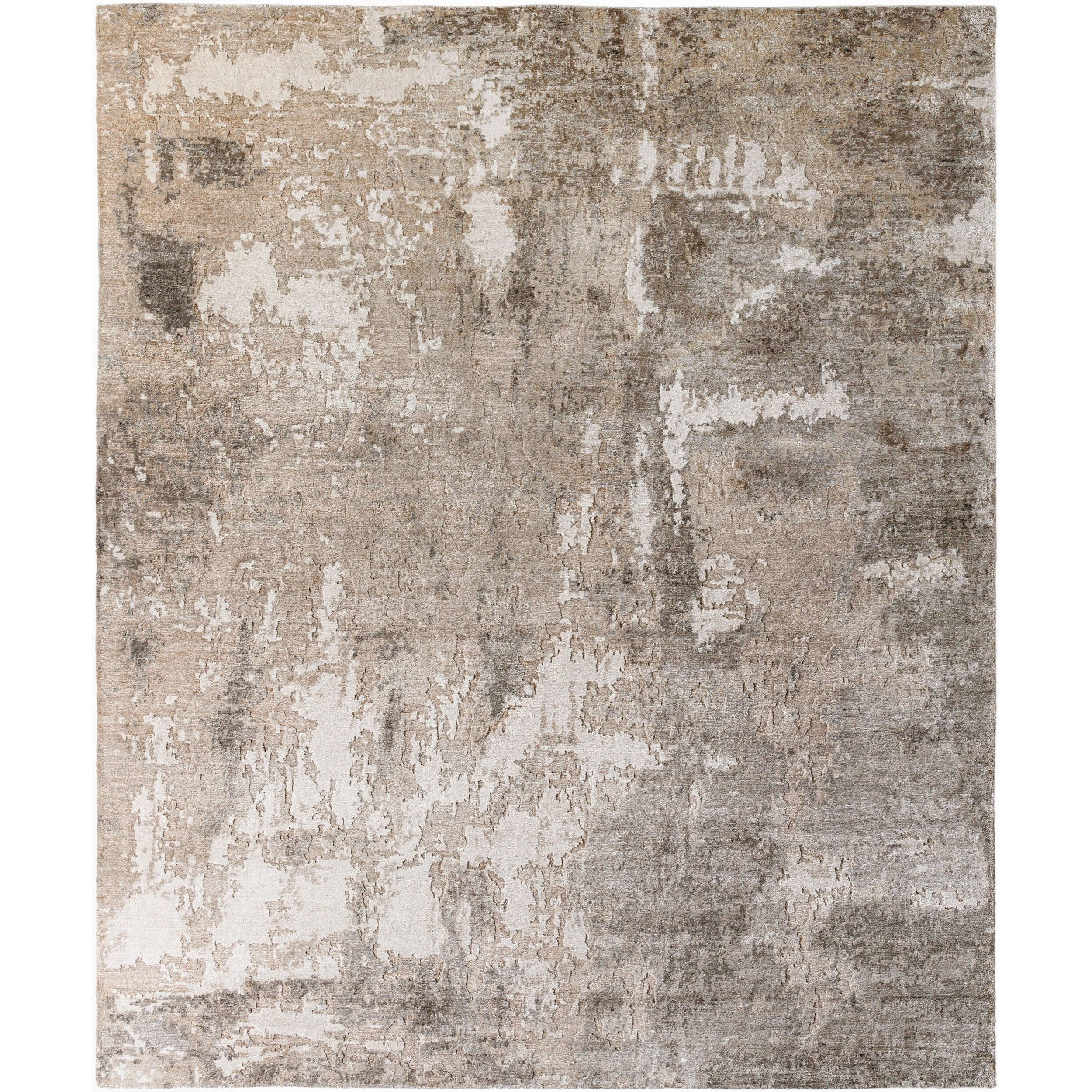 Surya Imola IML-1012 Hand Knotted rug in Beige, Taupe, Ivory, close-up of the 0.39 in. pile texture