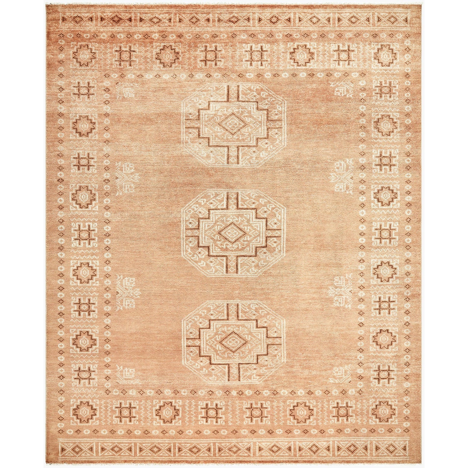Surya Riviera RIV-2307 Hand Knotted Rug shown flat displaying its terracotta hand knotted design