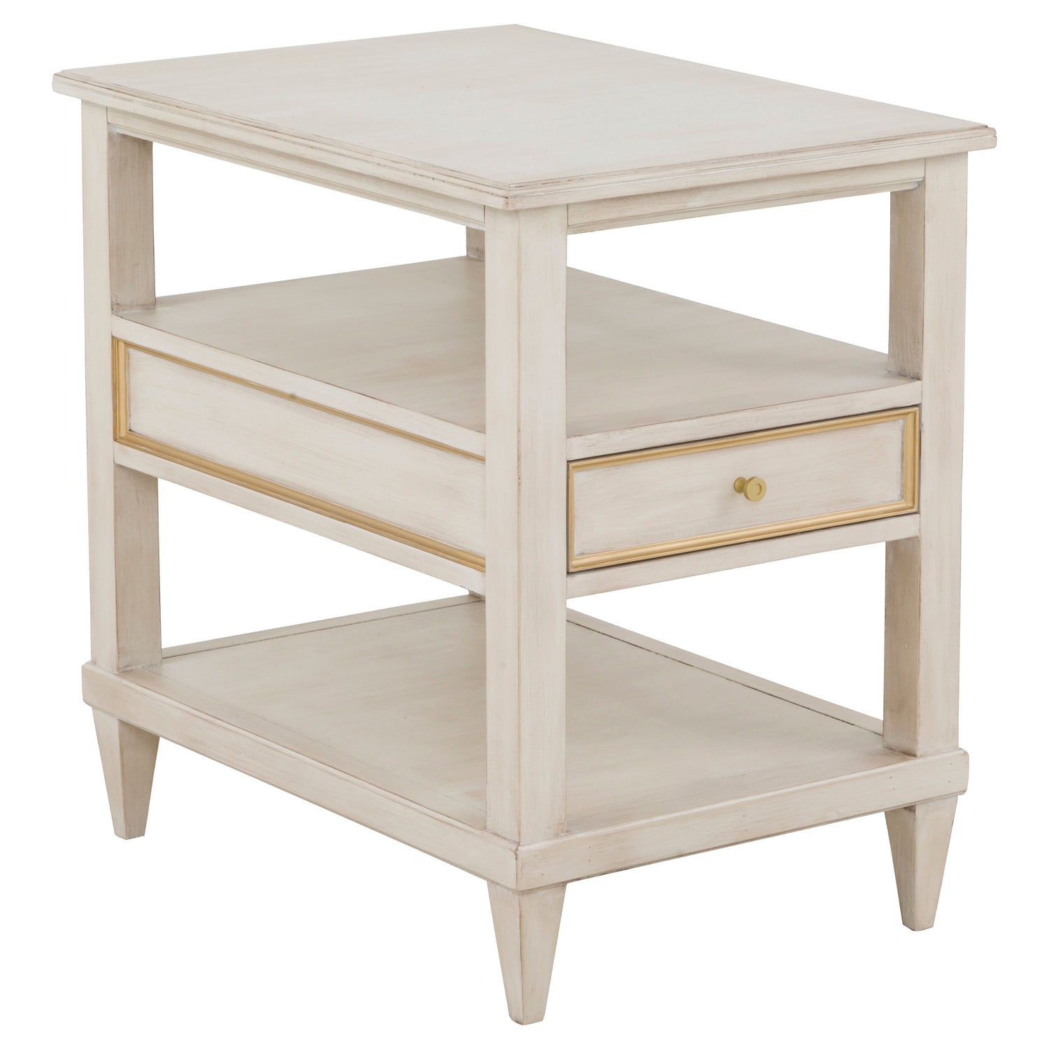 Fairfield Chair Matteo Linea Champagne Mist Rectangle One Drawer Open End Table Set of 2 in Champagne Mist