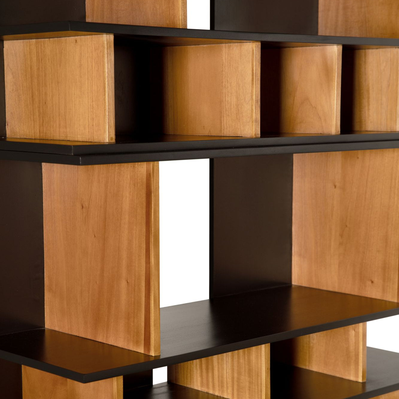 Noir R. Morton Bookcase, rhythmic asymmetric shelving
