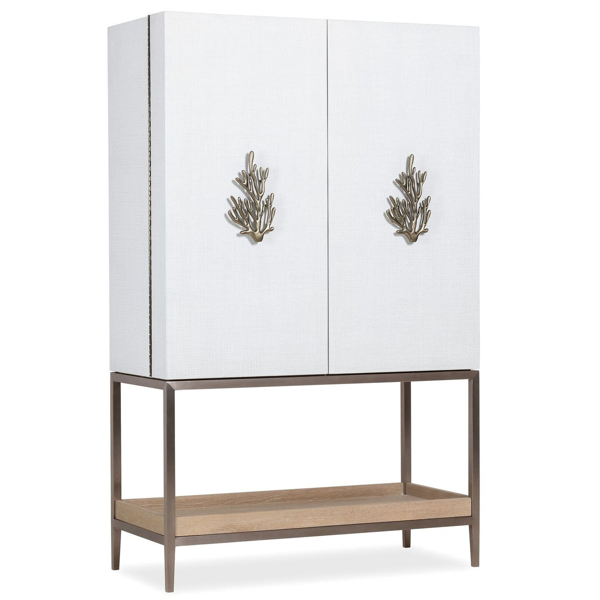 Margaritaville Sail Maker Bar Cabinet in White Painted Linen, primary product view