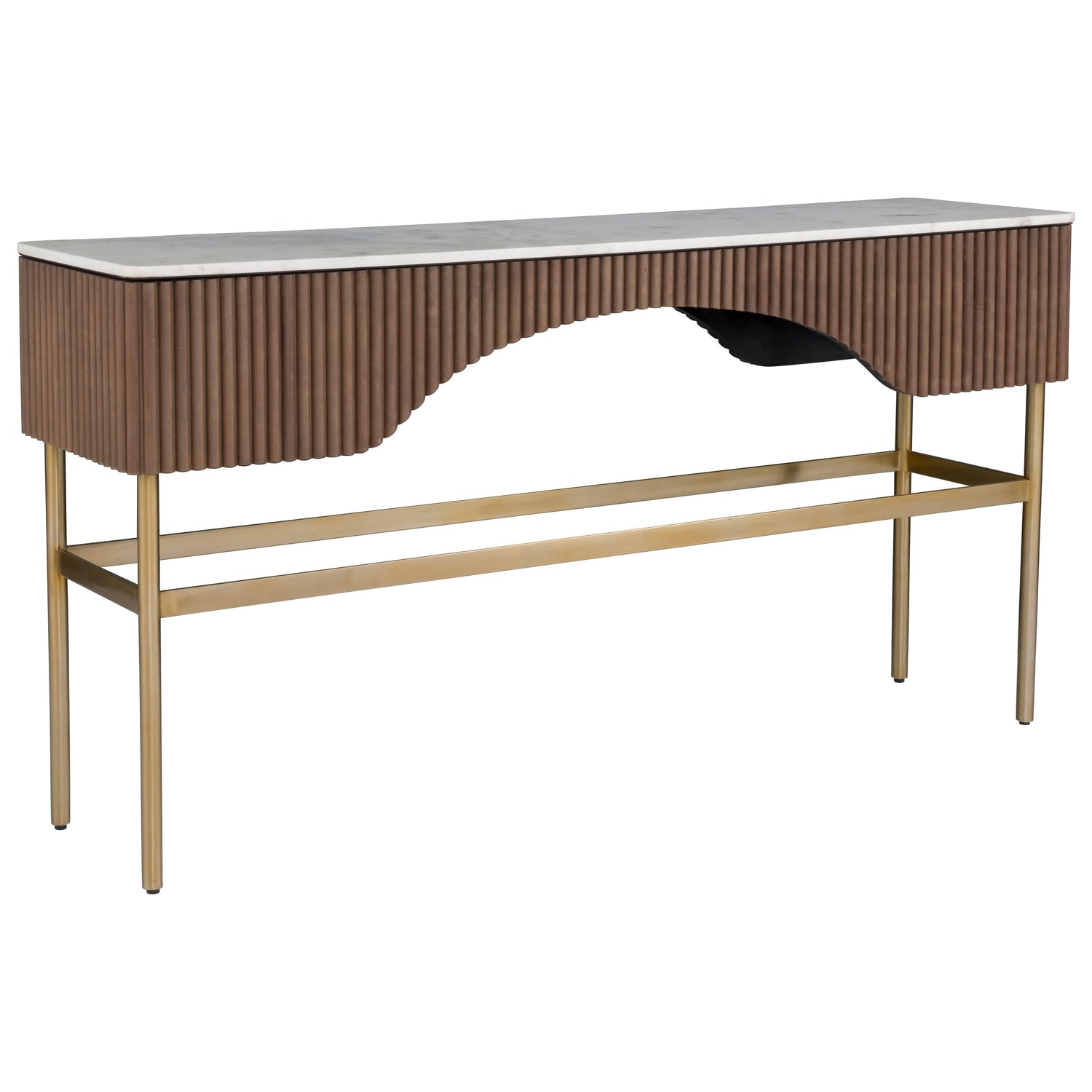 Fairfield Chair Dimitri Leather Wrapped Rectangular Console Table in Kafe