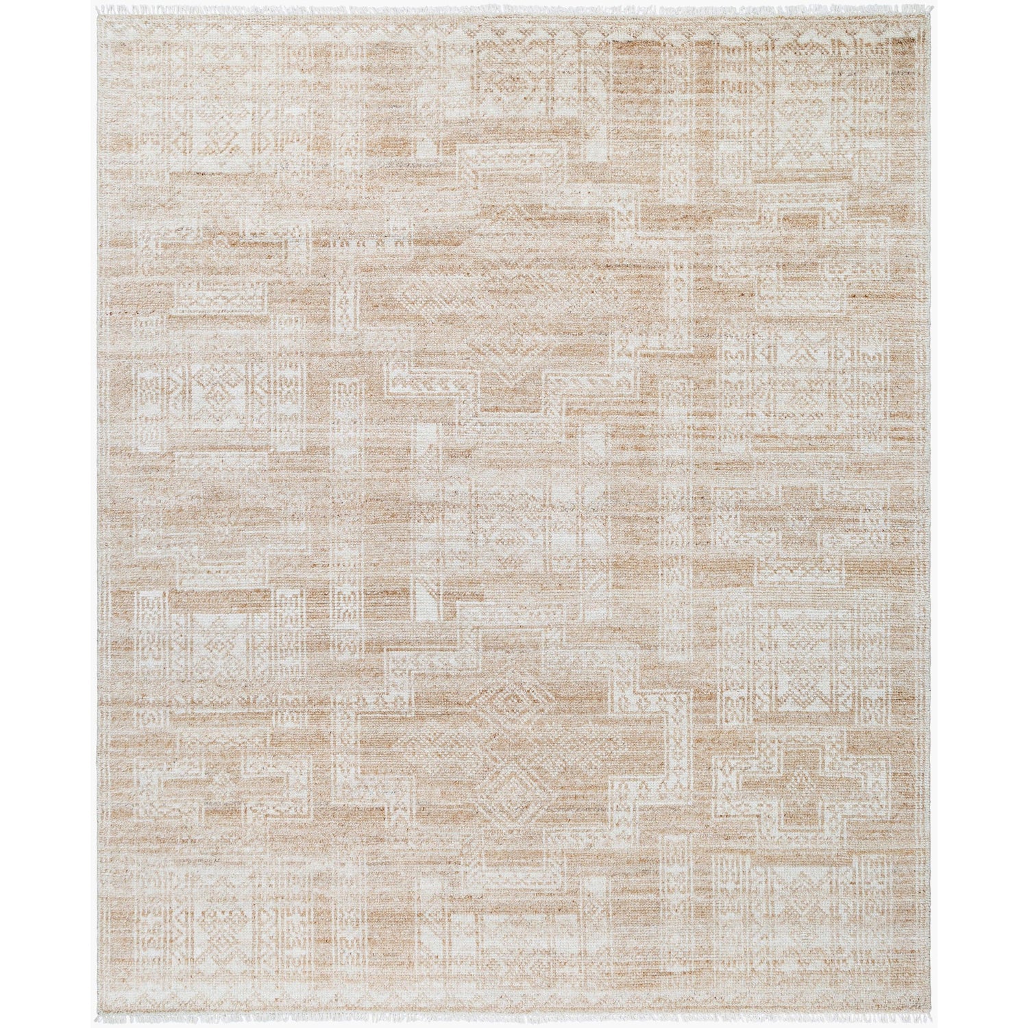 Surya Kunal Hand Knotted Rug in beige, ivory, sandstone and cream