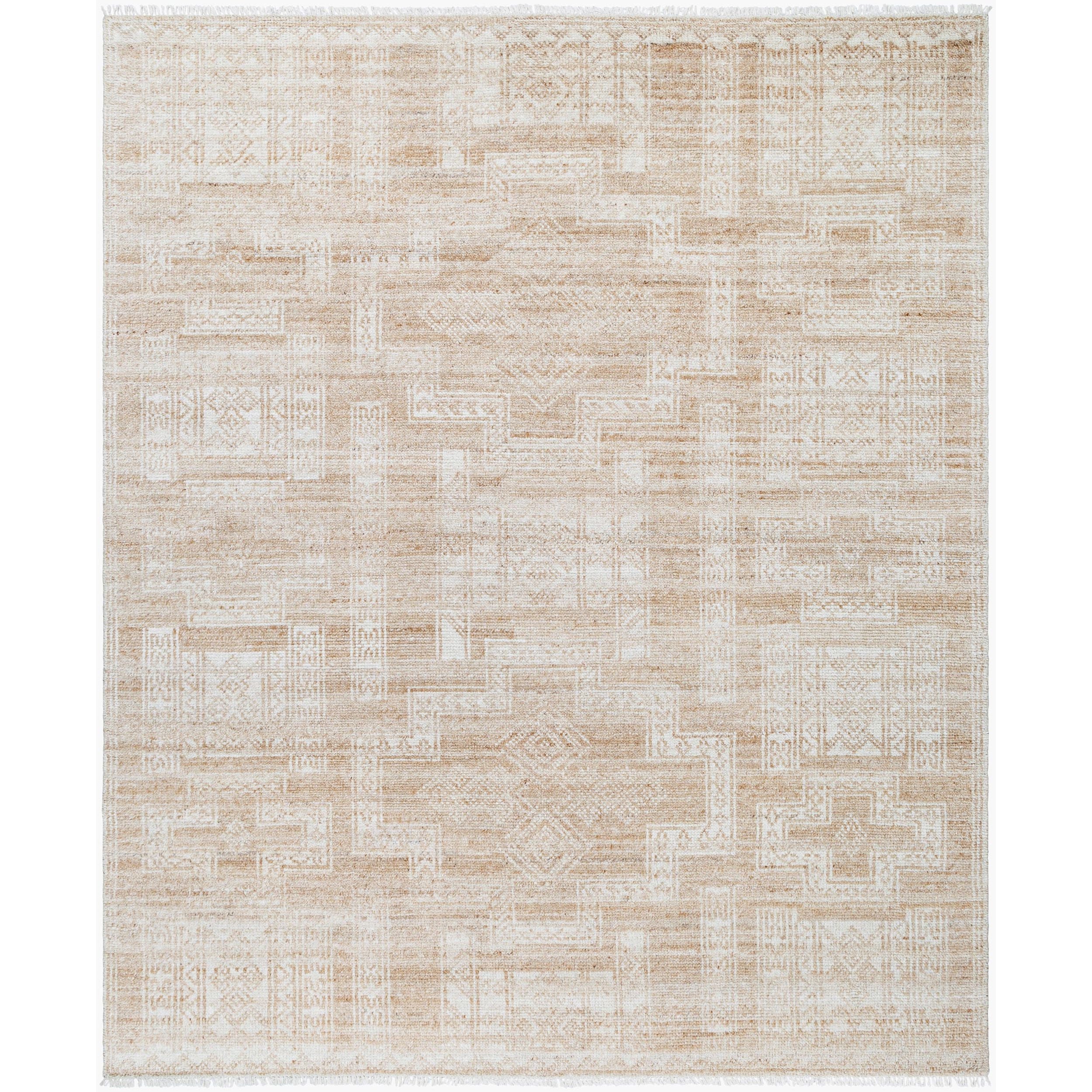 Surya Kunal Hand Knotted Rug in beige, ivory, sandstone and cream