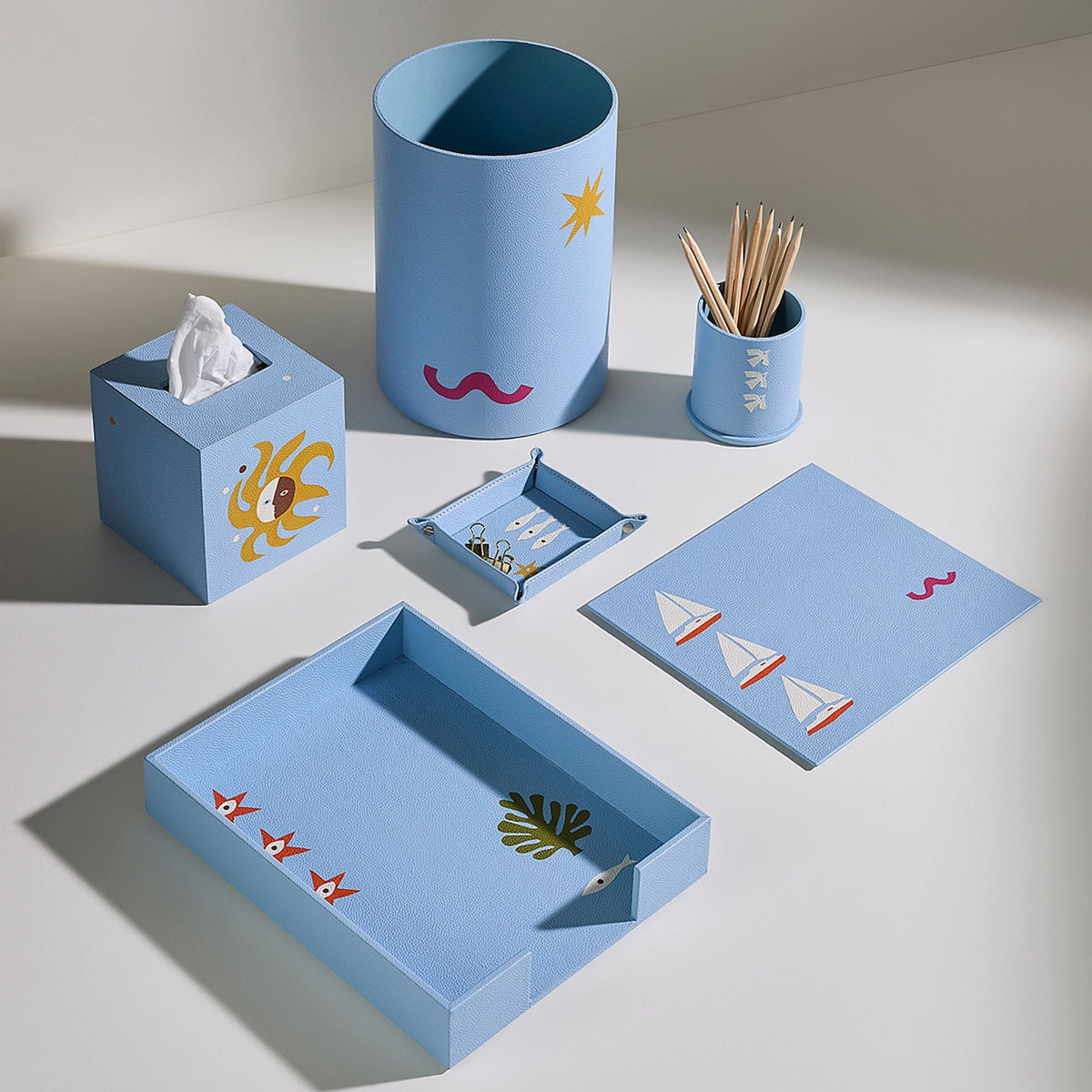 Jonathan Adler Playa Leather Pen Holder