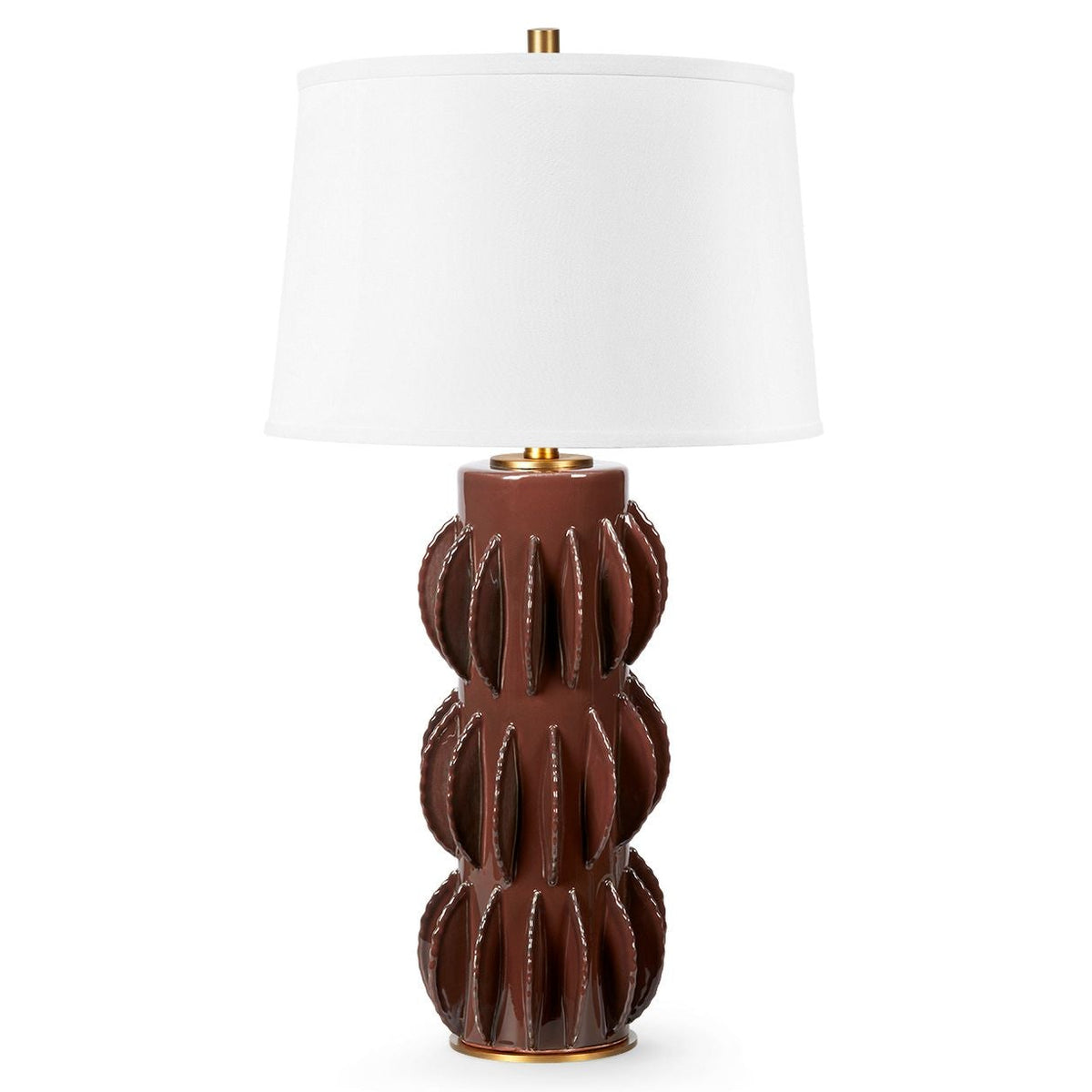 Villa and House Saguaro Table Lamp with Shade 17-inch White Linen, with Gold