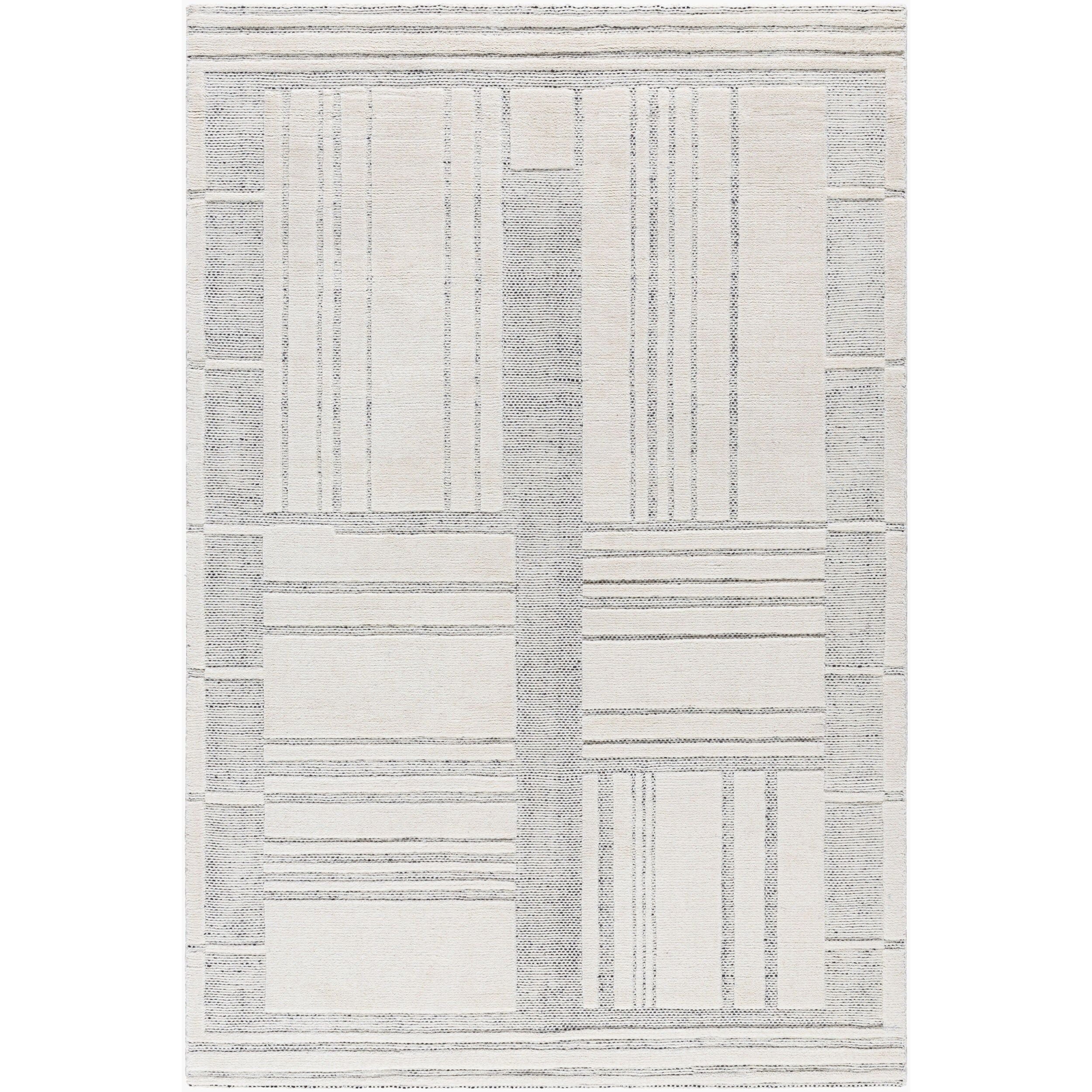 Surya Molde Hand Loomed Rug in Ivory, Dove Gray and Charcoal