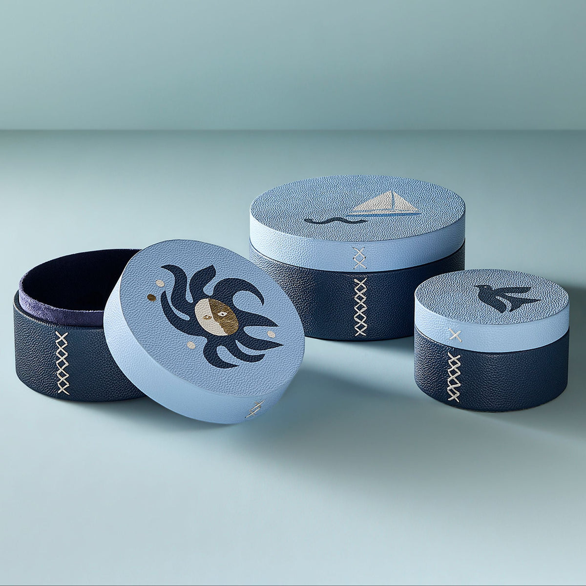 Jonathan Adler Playa Leather Small Stacking Box