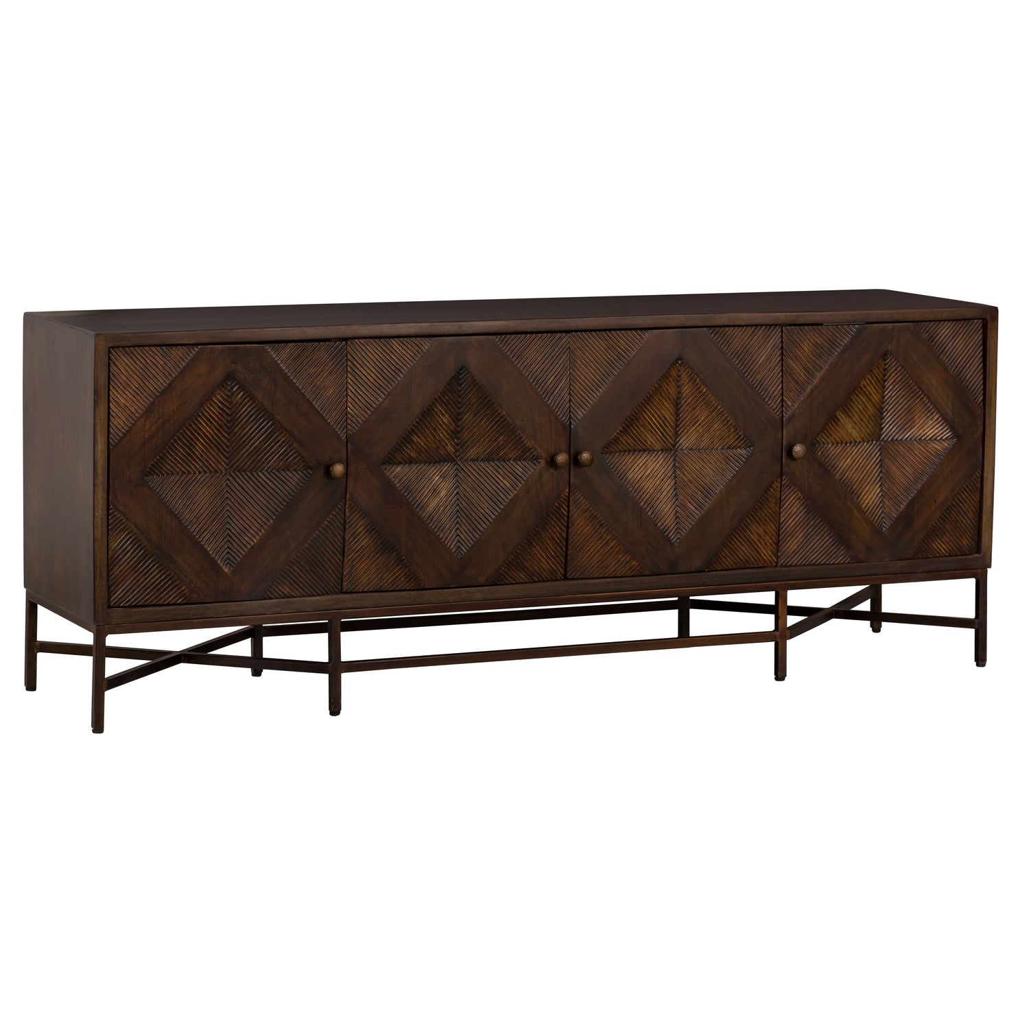 Fairfield Chair Sundries Palm Leaf Credenza in Dark Oak