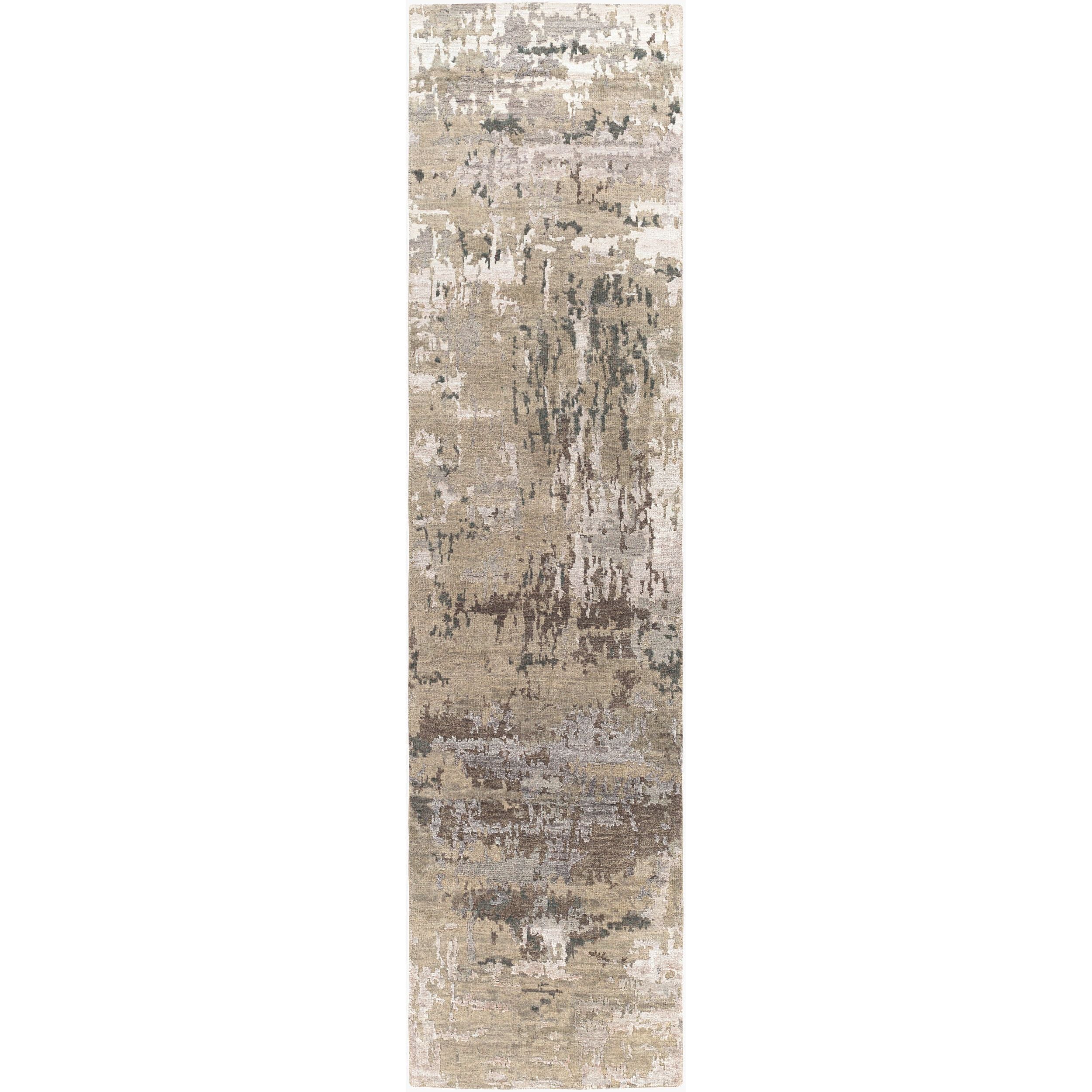 Surya Arte RTE-2303 Hand Knotted Rug in light gray, brown, ivory and tan