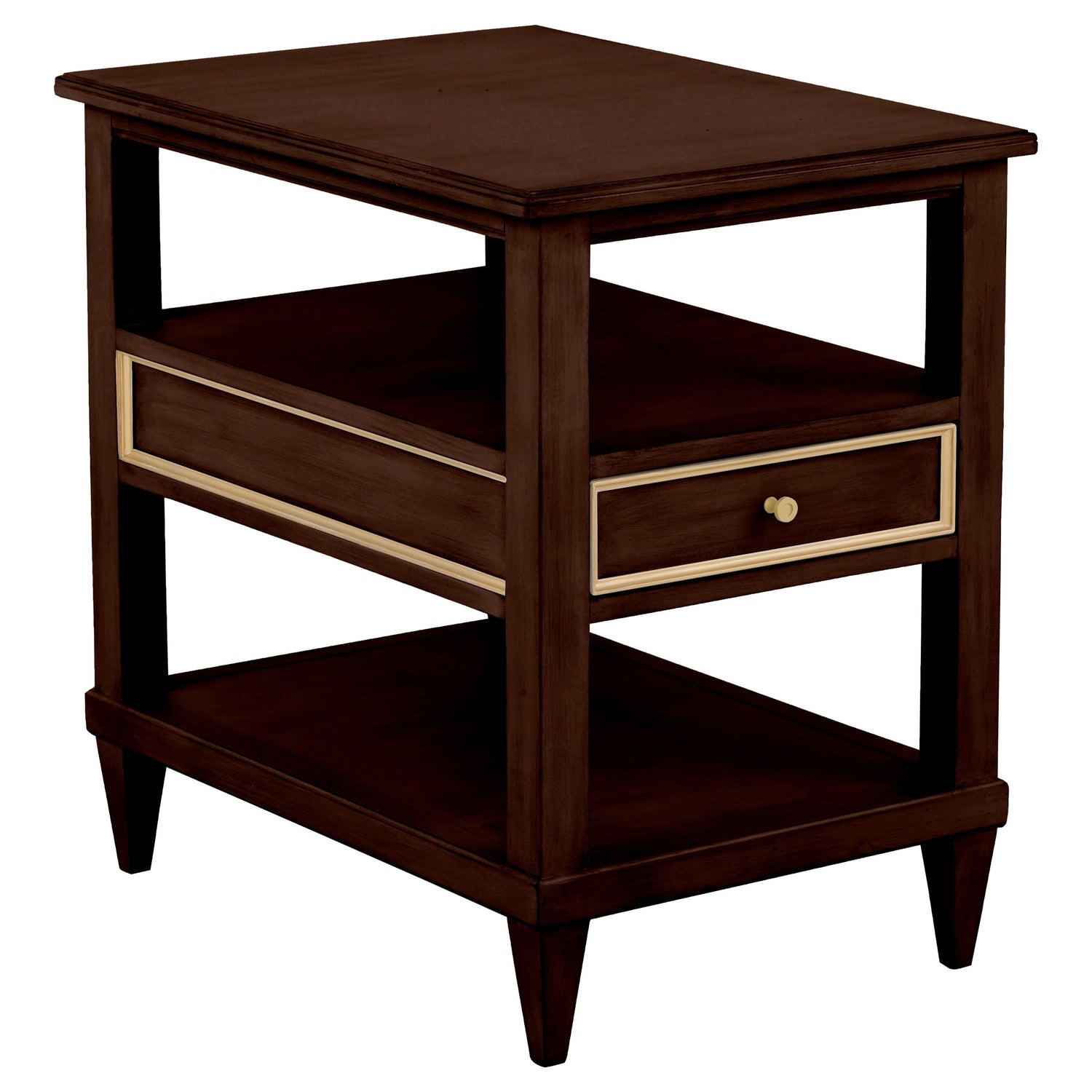 Fairfield Chair Matteo Linea Cafe Mocha Rectangle One Drawer Open End Table Set of 2 in Cafe Mocha