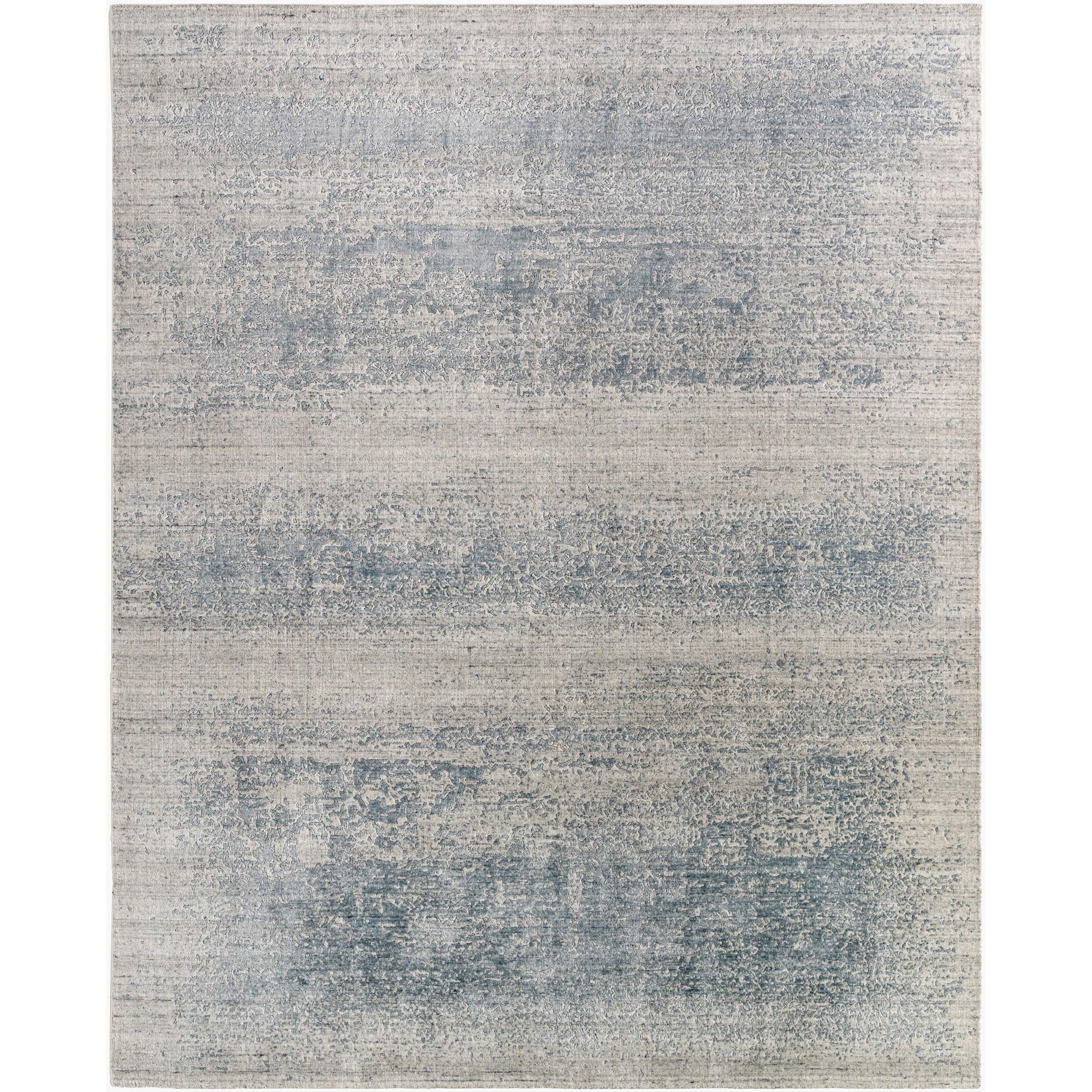 Surya Glory GLY-2304 Hand Knotted Rug in Slate Gray, Misty Blue and Ashen Silver