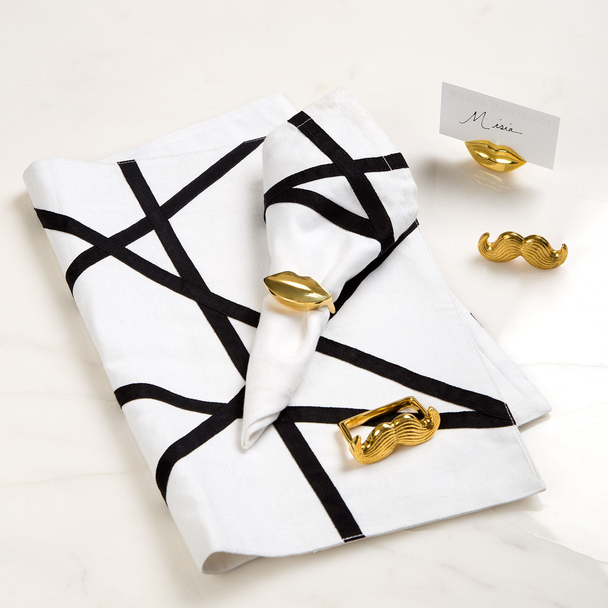 Jonathan Adler Brass Muse Napkin Rings