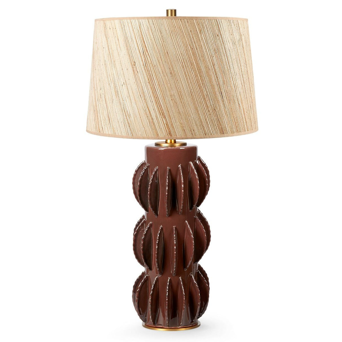 Villa and House Saguaro Table Lamp with Shade 17-inch Papyrus, with Gold