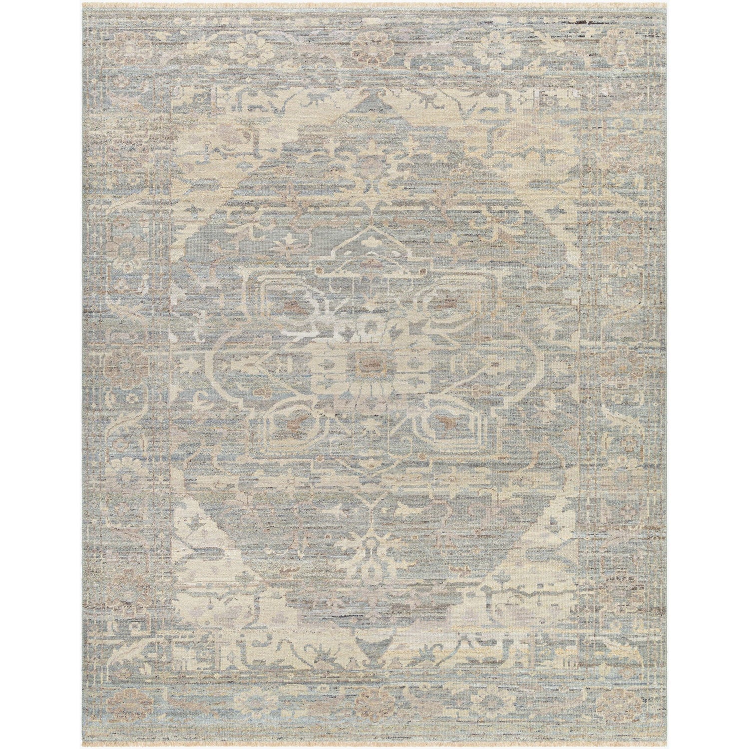Surya Cappadocia CPP-5033 Hand Knotted Rug in medium gray, beige and dusty sage