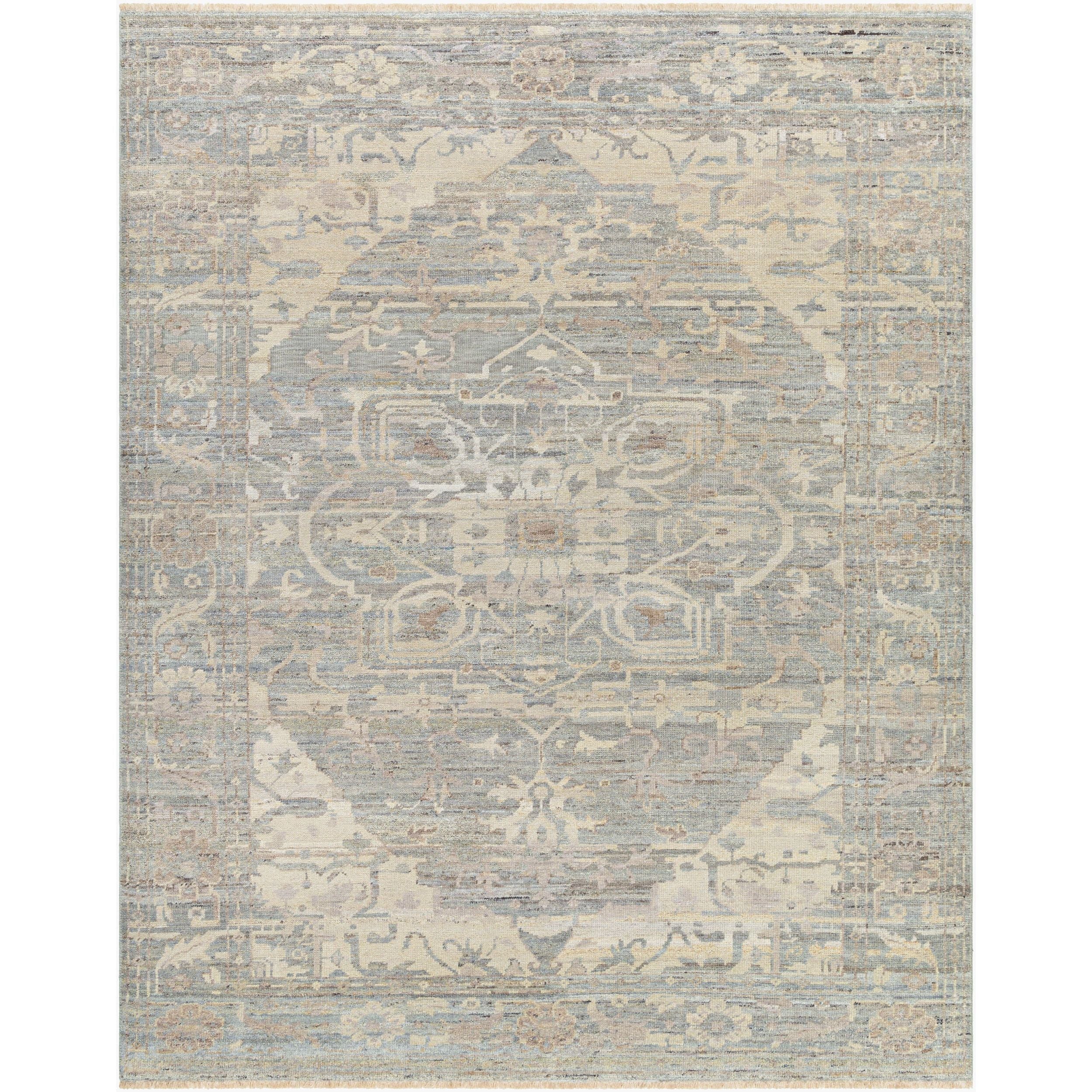 Surya Cappadocia CPP-5033 Hand Knotted Rug in medium gray, beige and dusty sage
