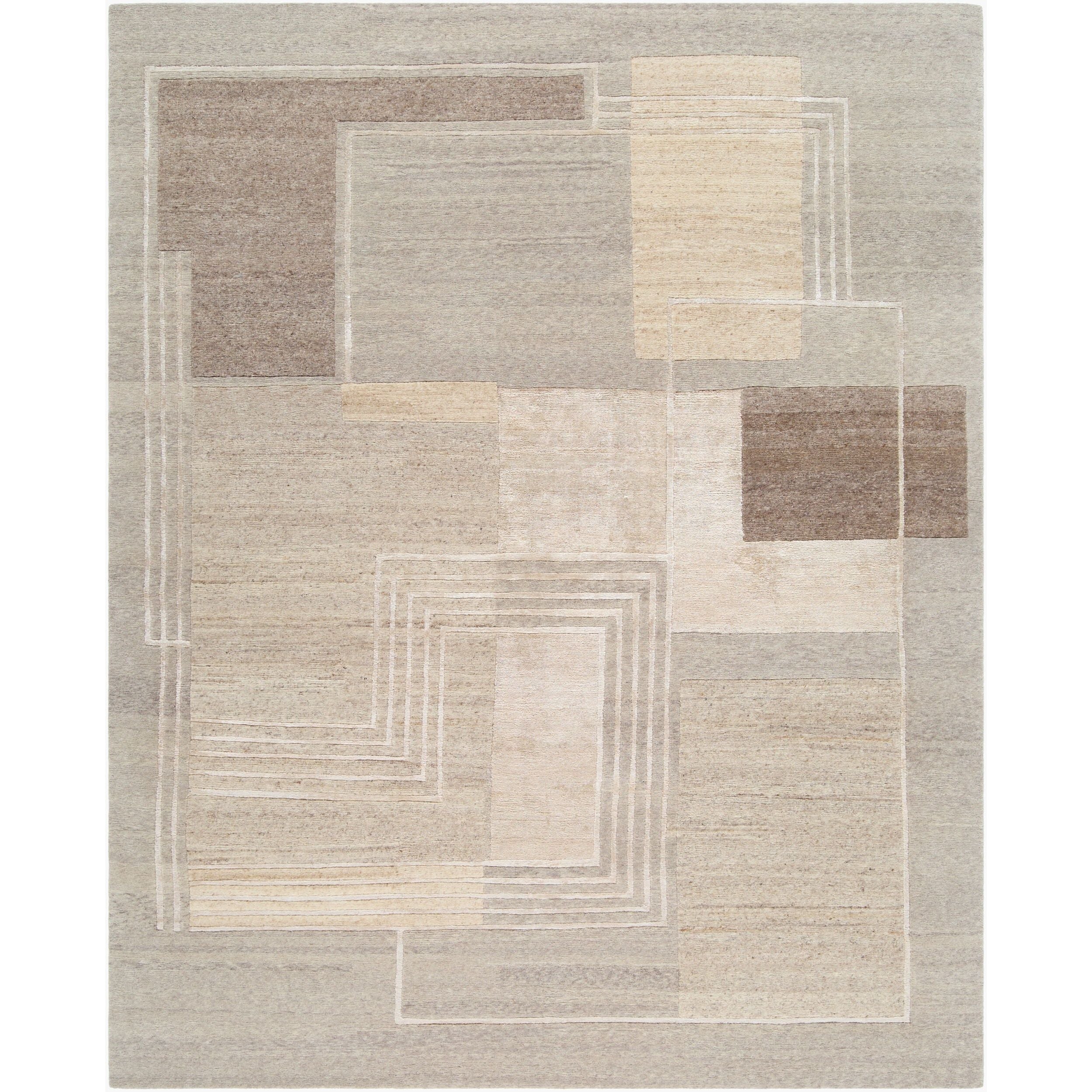 Surya Washington Hand Knotted Rug in taupe, beige and cream