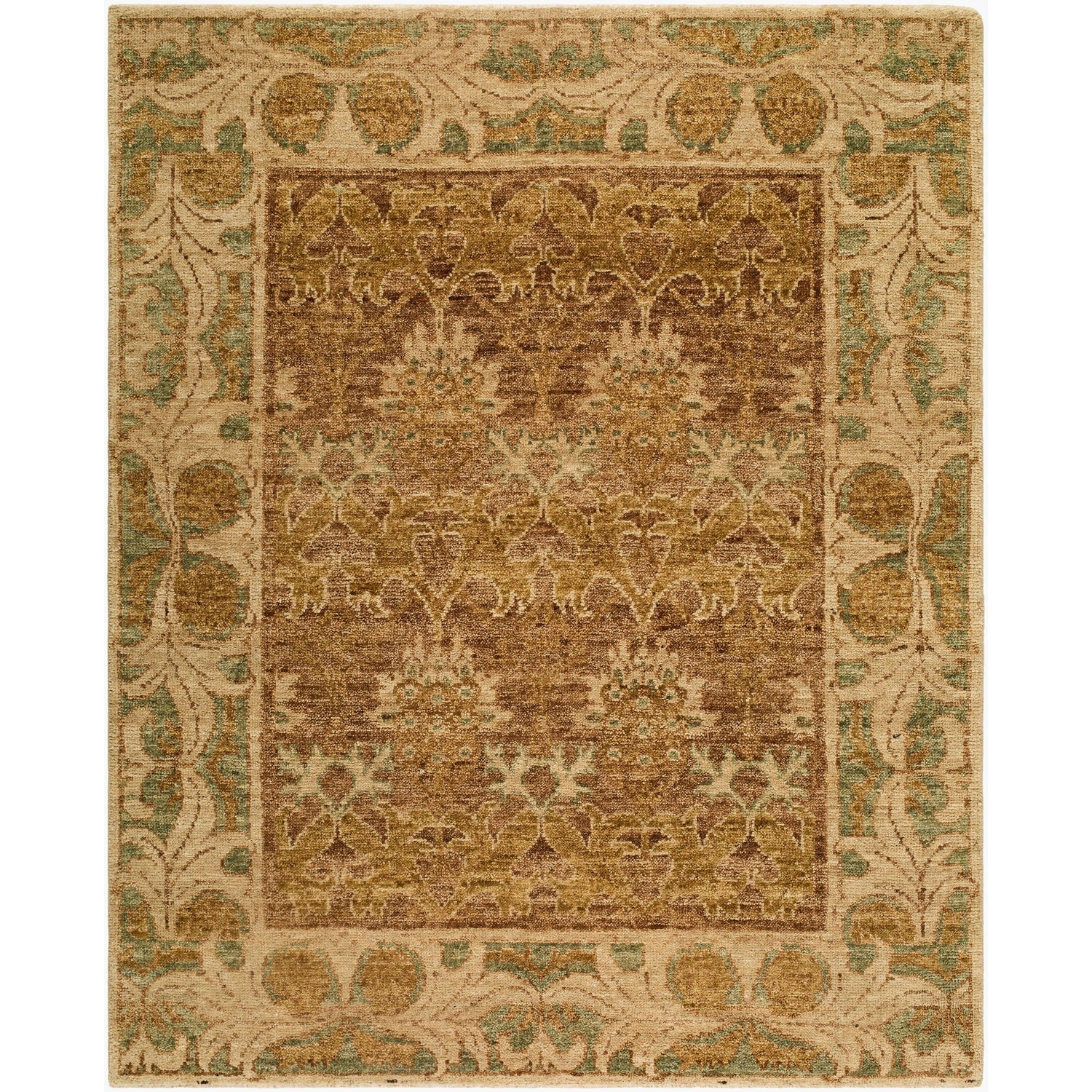 Surya Picasso PCS-2302 Hand Knotted area rug in 100% Wool, shown in Olive, Sandstone, Teal