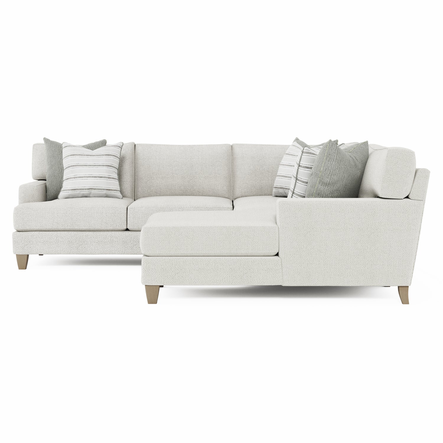 Bernhardt Living Mila 4-Piece Right Facing Fabric Sectional Sofa