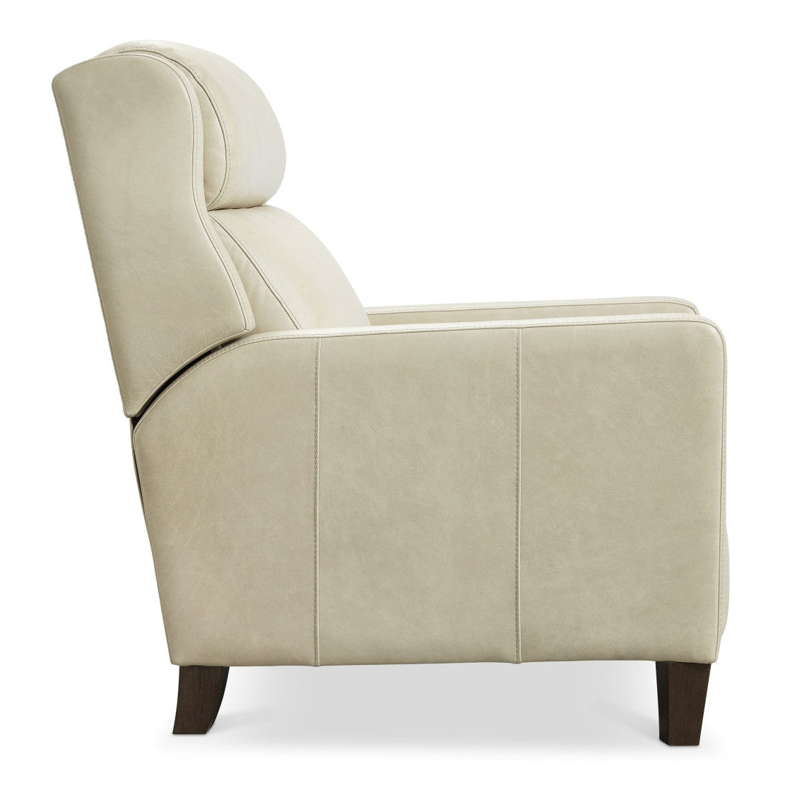 Bernhardt Motion Hampton Leather Recliner in Cream, detail view