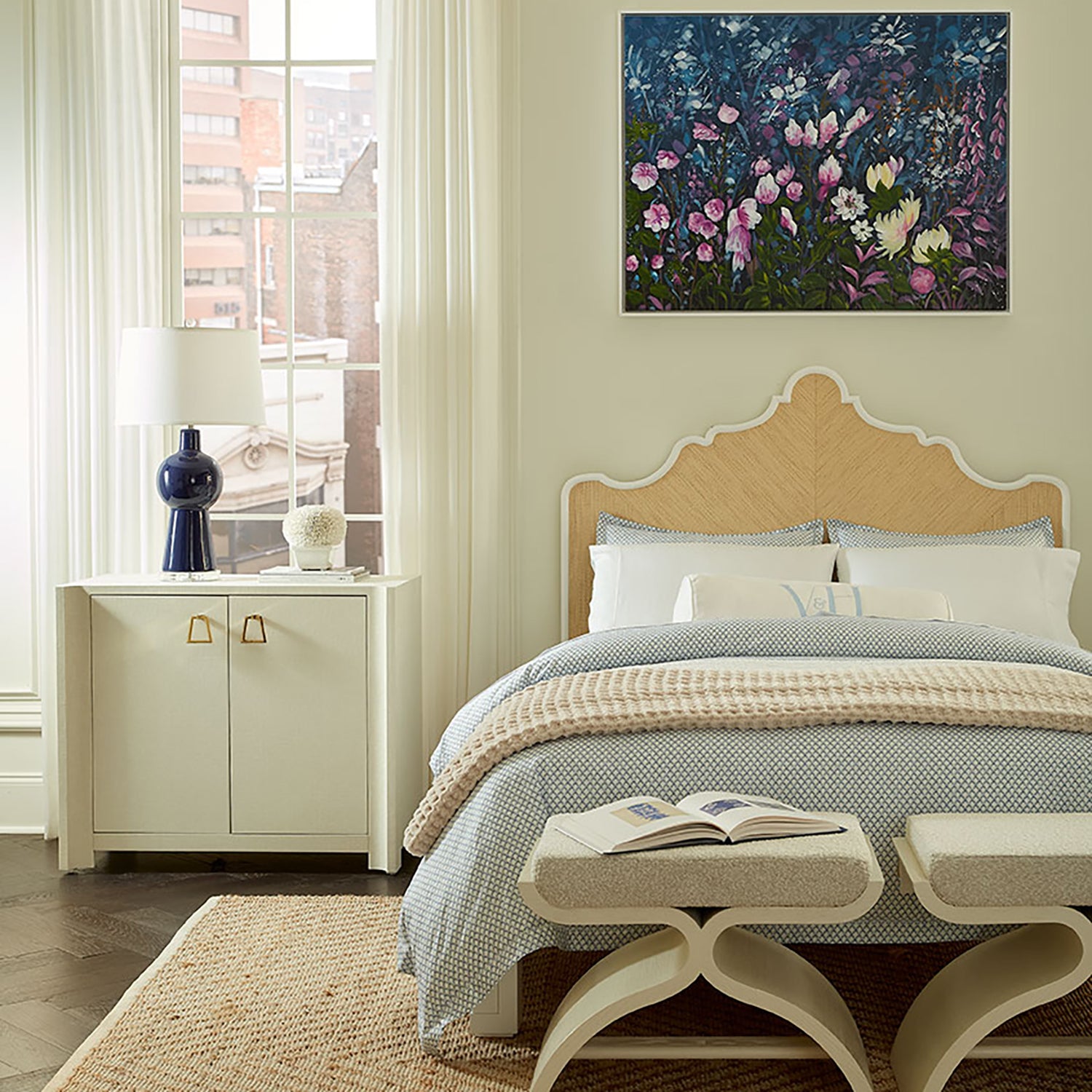 Villa and House Wildflower Framed Canvas