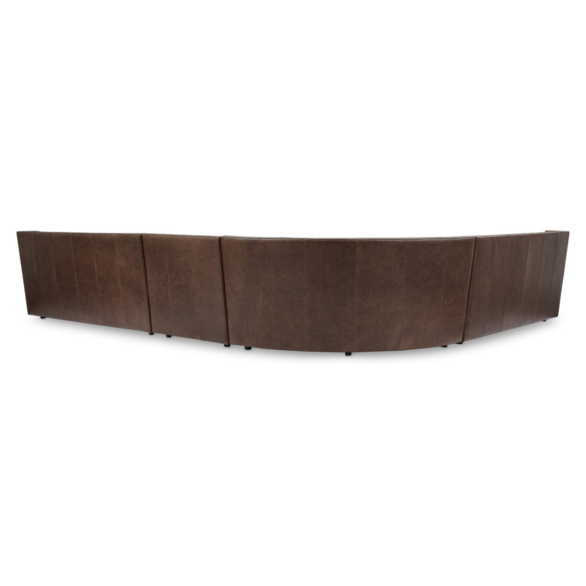 Bernhardt Candace 4 Piece Leather Sectional in Brown, close-up detail