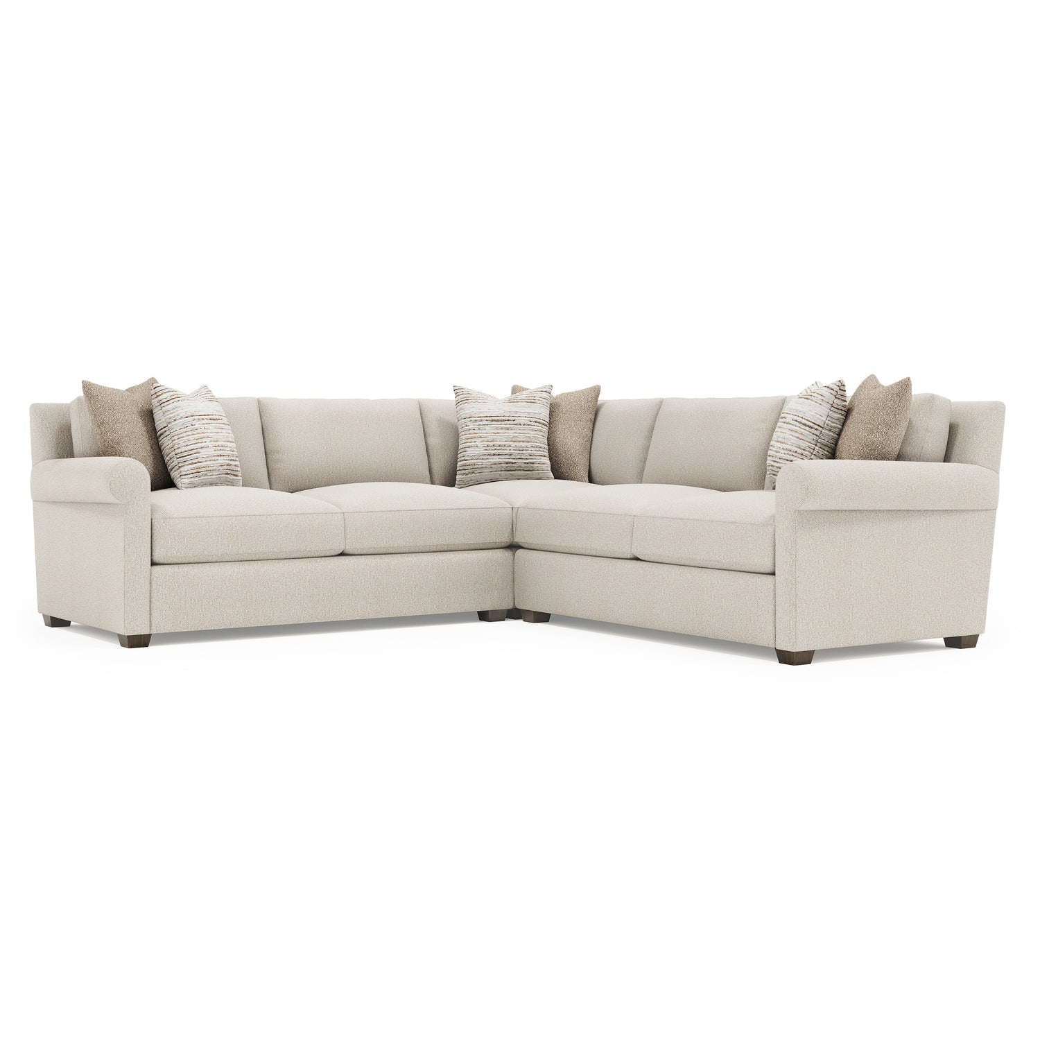 Bernhardt Living 3 Piece Barnes Fabric Sectional Sofa