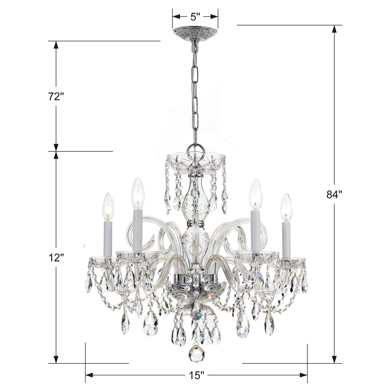 Crystorama Traditional Crystal 1005 5-Light Chandelier