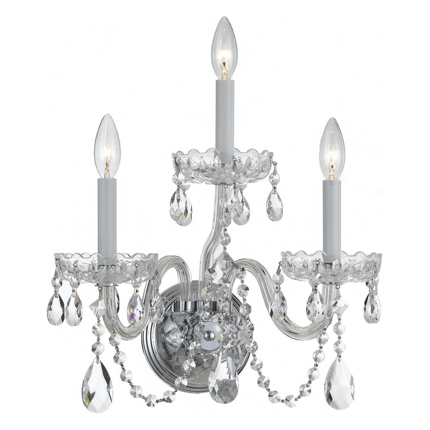 Crystorama Traditional Crystal 1033 3-Light Wall Sconce