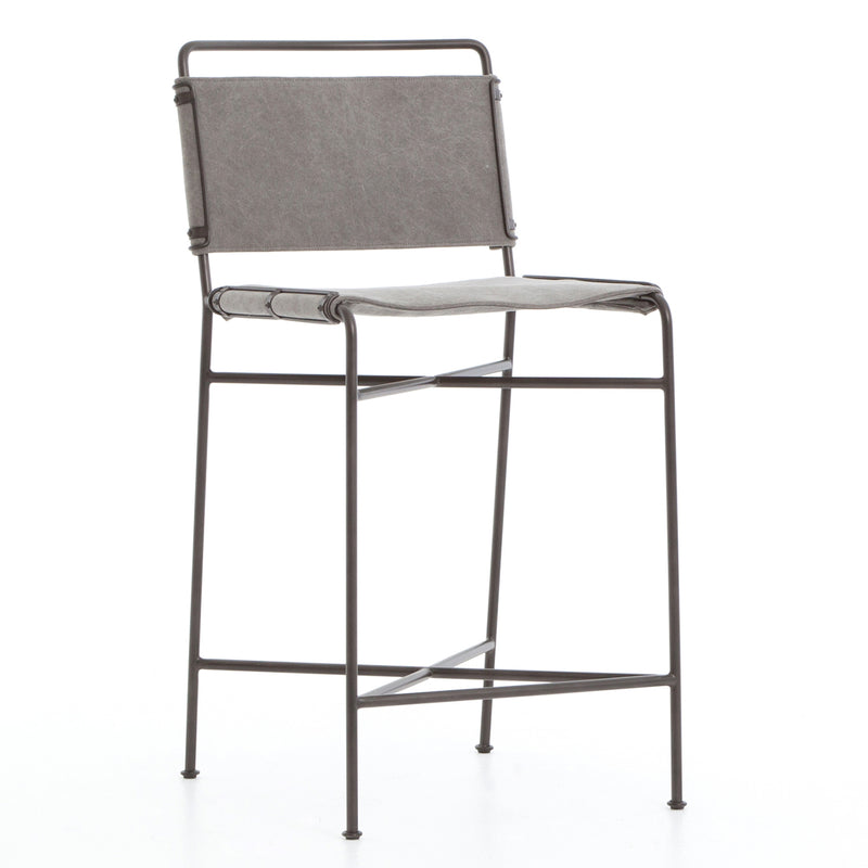 Four Hands Wharton Counter Stool Set of 2 Paynes Gray