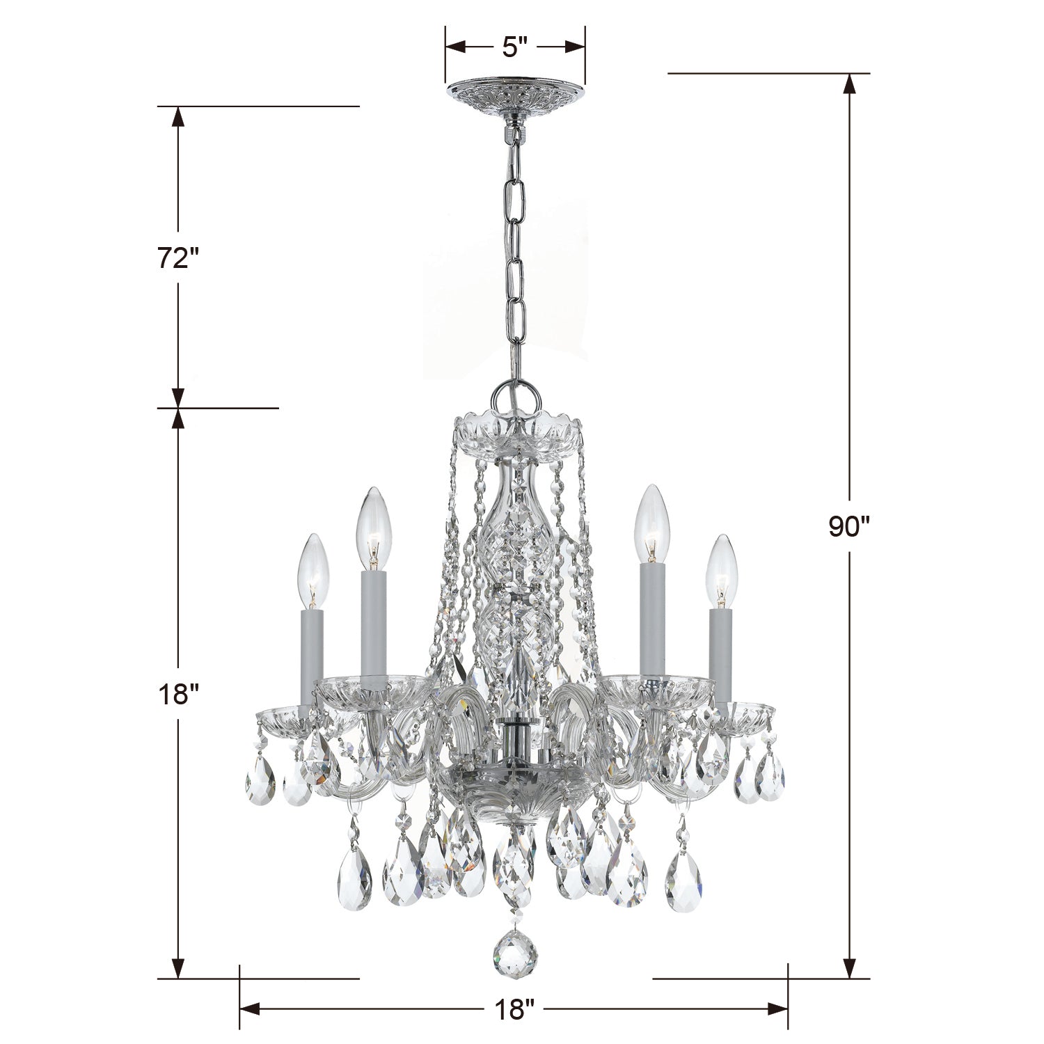Crystorama Traditional Crystal 1061 5-Light Mini Chandelier