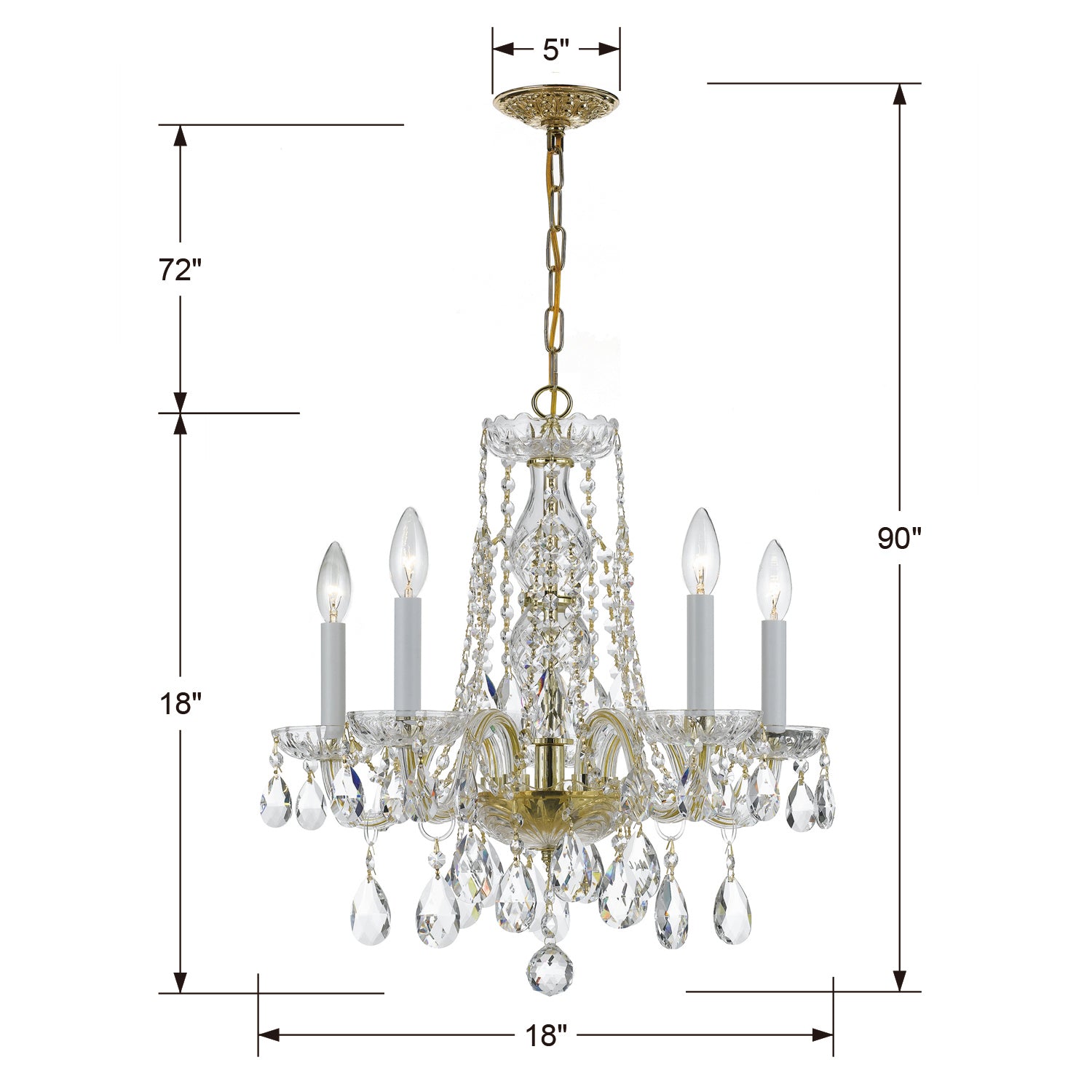 Crystorama Traditional Crystal 1061 5-Light Mini Chandelier