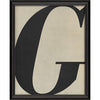 Letter G Black on White Framed Print